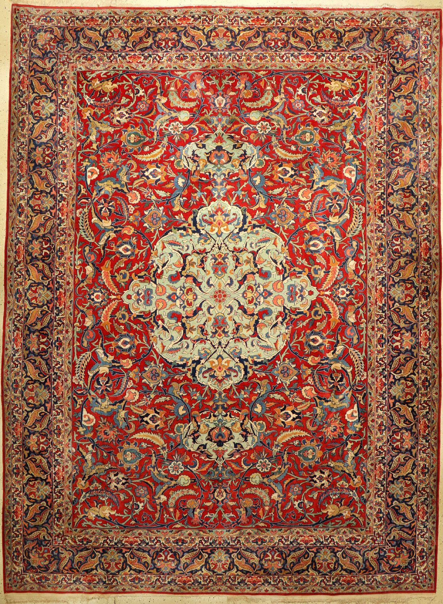 Keschan fein, Persien, um 1930, Korkwolle, ca. 407 x 301 cm, EHZ: 2-3Fine Kashan Carpet , Persia,