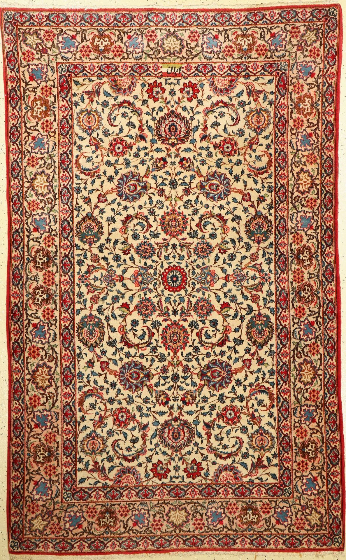 Keschan Signiert, Persien, ca. 40 Jahre, Wolle auf Baumwolle, ca. 220 x 136 cm, EHZ: 2-3Kashan Rug