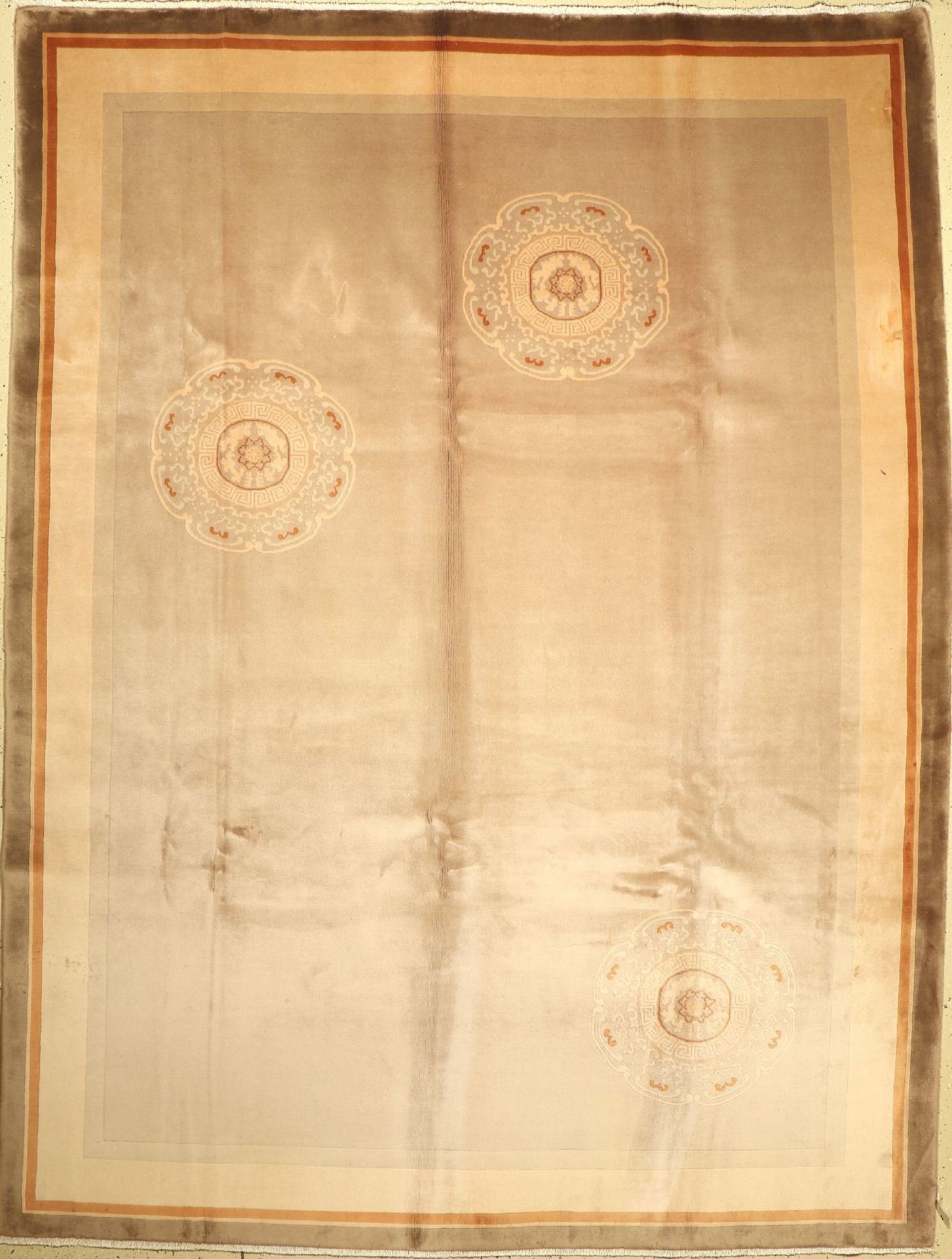 Peking alt, China, um 1940/1950, Korkwolle,ca. 350 x 265 cm, dekorativ, EHZ: 3Beijing Carpet ,