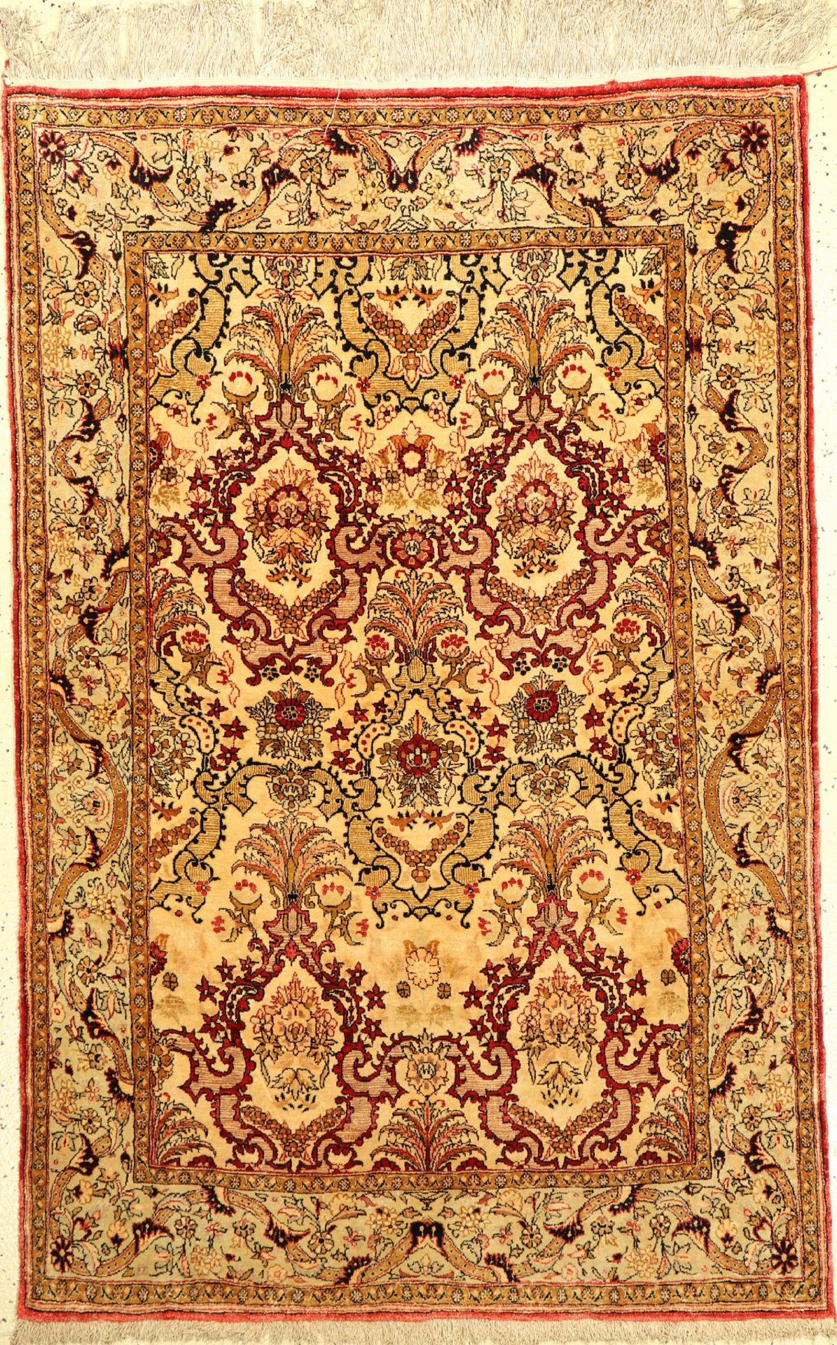 Ghom Seide, Persien, ca. 60 Jahre, reine Naturseide, ca. 162 x 106 cm, EHZ: 2-3Silk Qum Rug ,