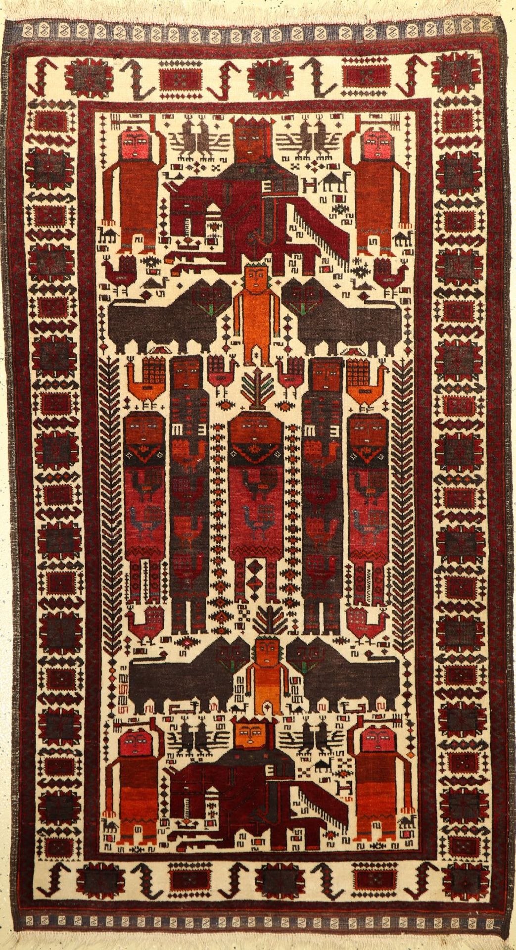 Belutsch alt, Afghanistan, ca. 60 Jahre, Wolle auf Wolle, ca. 198 x 112 cm, EHZ: 2-3Baluch Rug ,