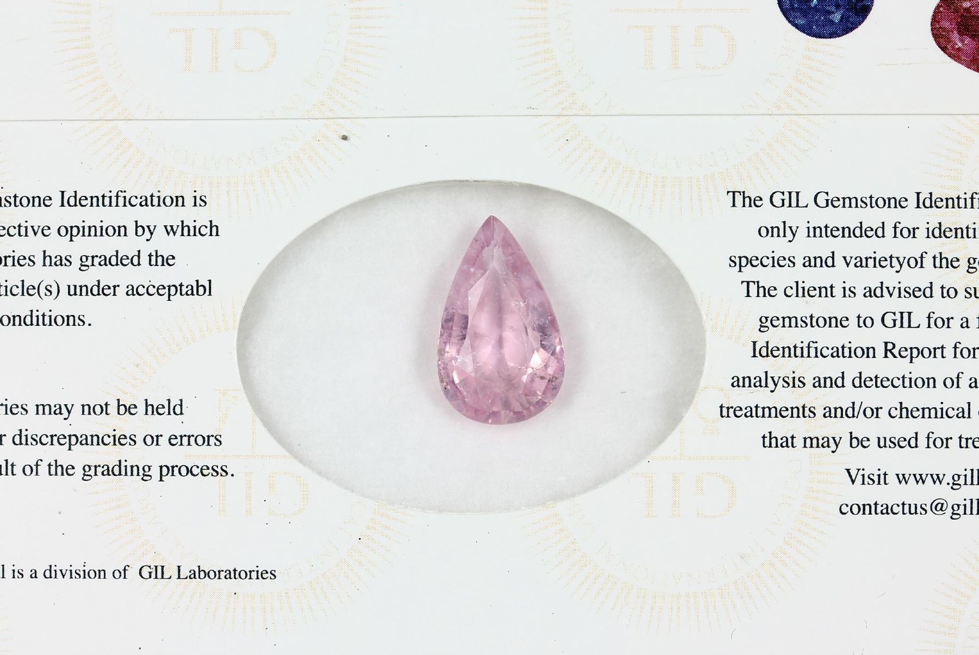 Loser rosefarb. Turmalin, facett. Tropfen, ca. 3.06 ct, mit GIL ZertifikatLoose rose coloured