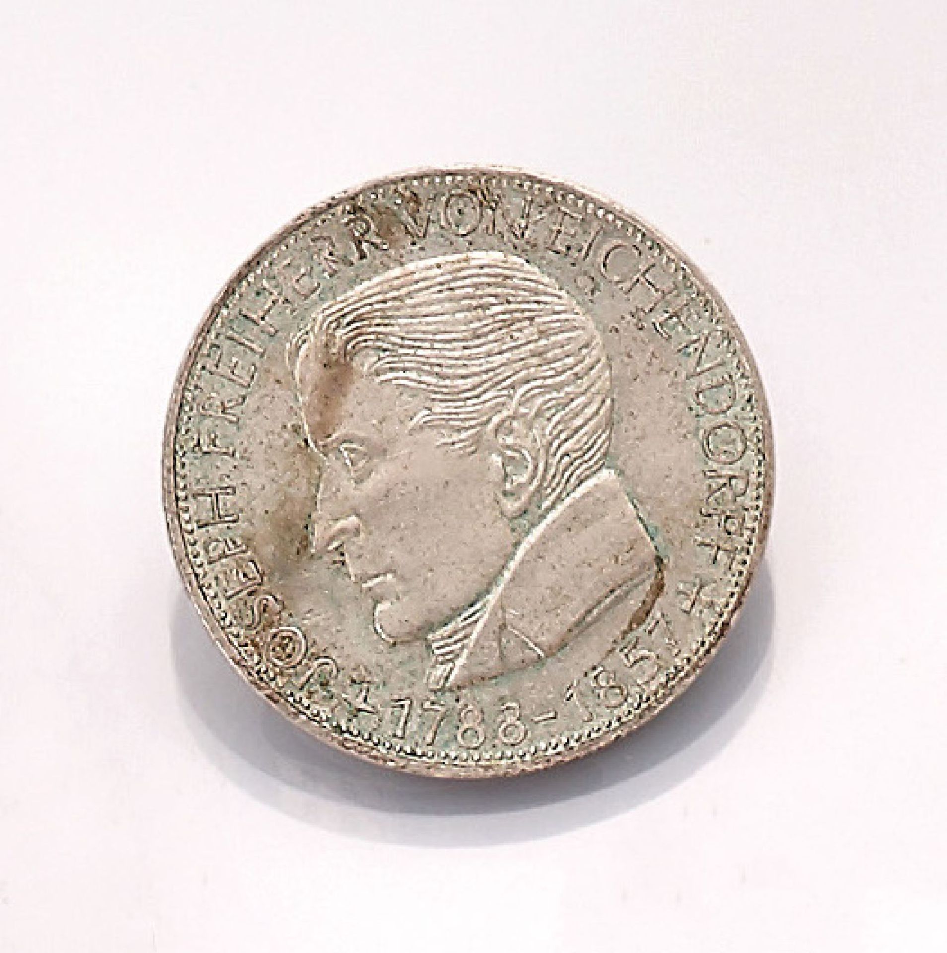 Silbermünze, 5 Mark , Bundesrepublik Deutschland 1957, Freiherr von Eichendorff, Prägemarke