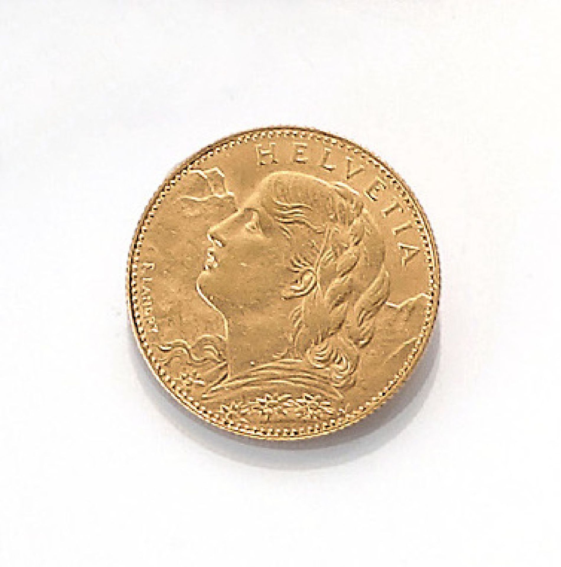 Goldmünze, 10 Franken, Schweiz, 1912, Helvetia, sogn. Vreneli, Prägemarke BGold coin, 10 Swiss