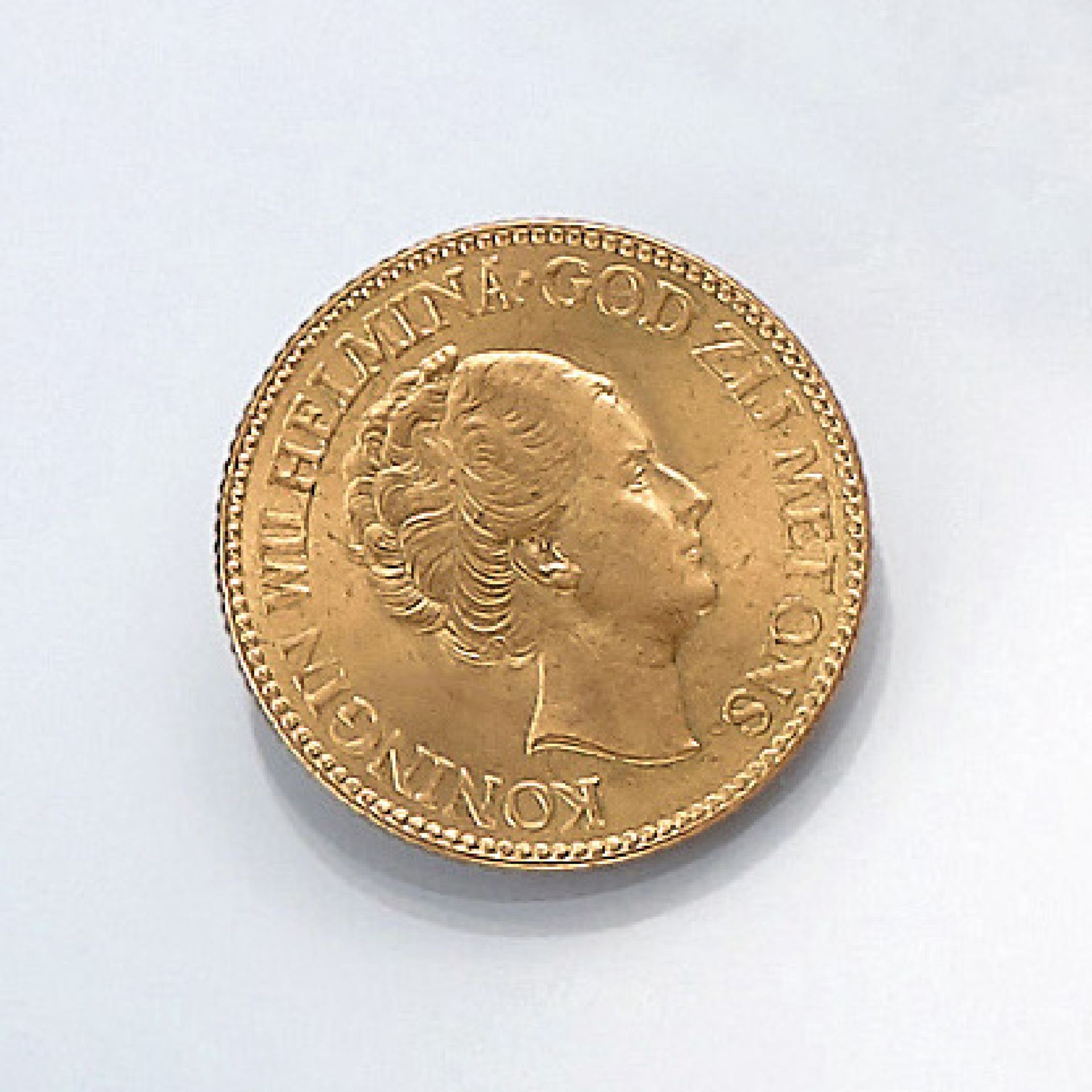 Goldmünze, 10 Gulden, Niederlande, 1933, Koningin Wilhelmina, God zij met ons, Koningrijk der