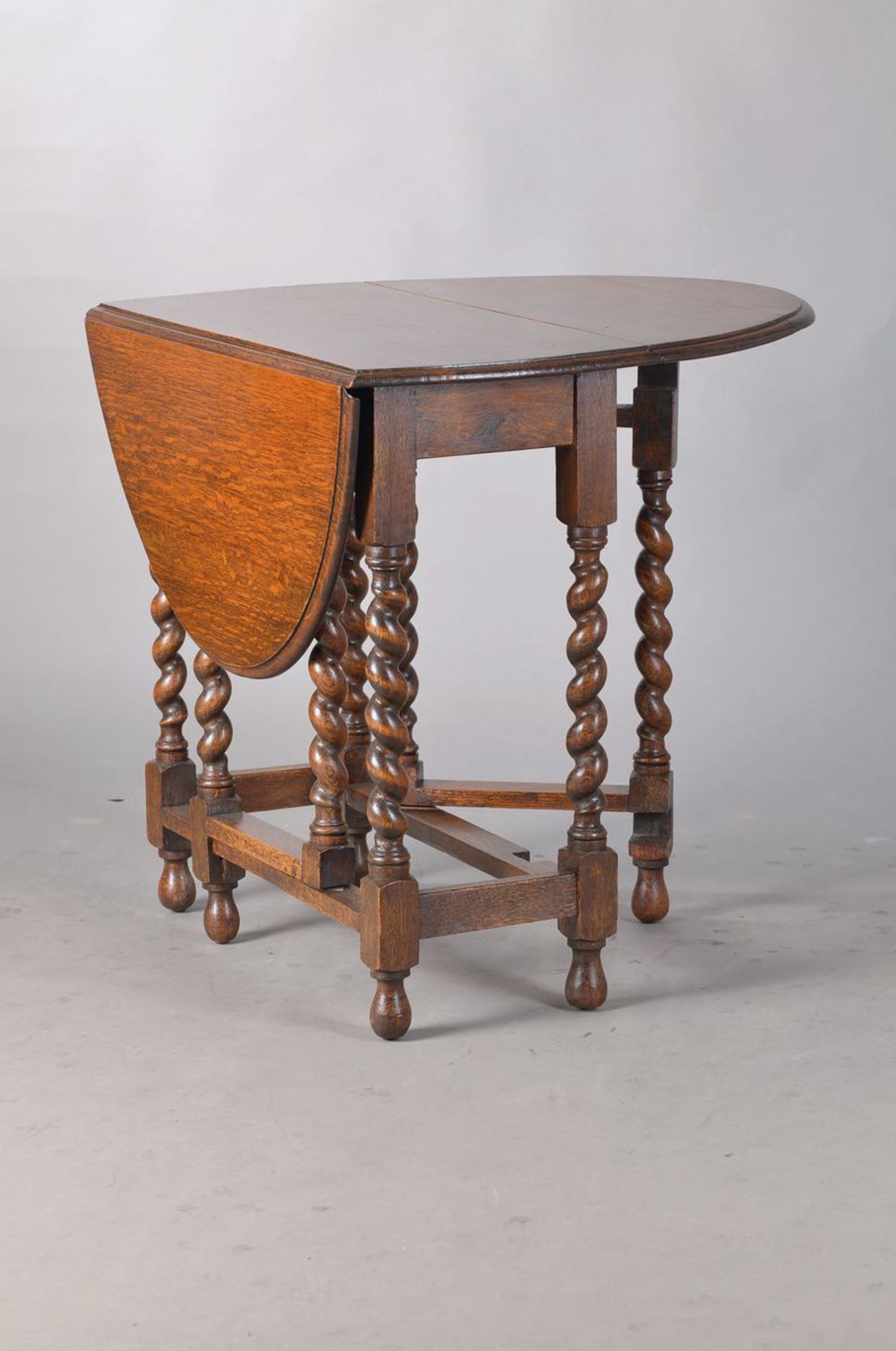 Gateleg Table/Klapptisch, England, um 1900, Eiche massiv, restauriert, Schellack, handpoliert, 74