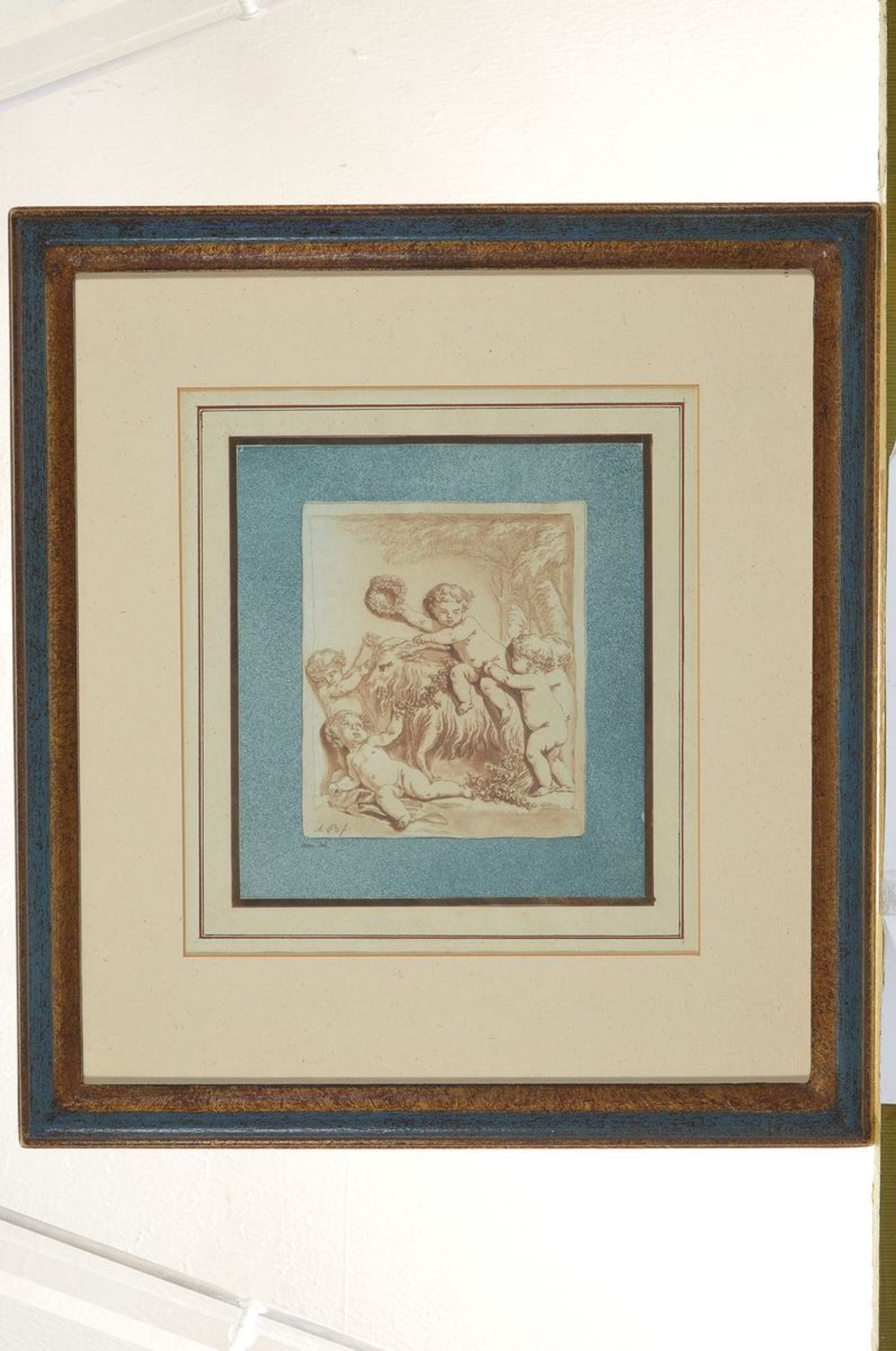 Unbekannter Künstler, um 1830-40, die vier Jahreszeiten mit kleinen Amoretten, lavierte - Bild 4 aus 5