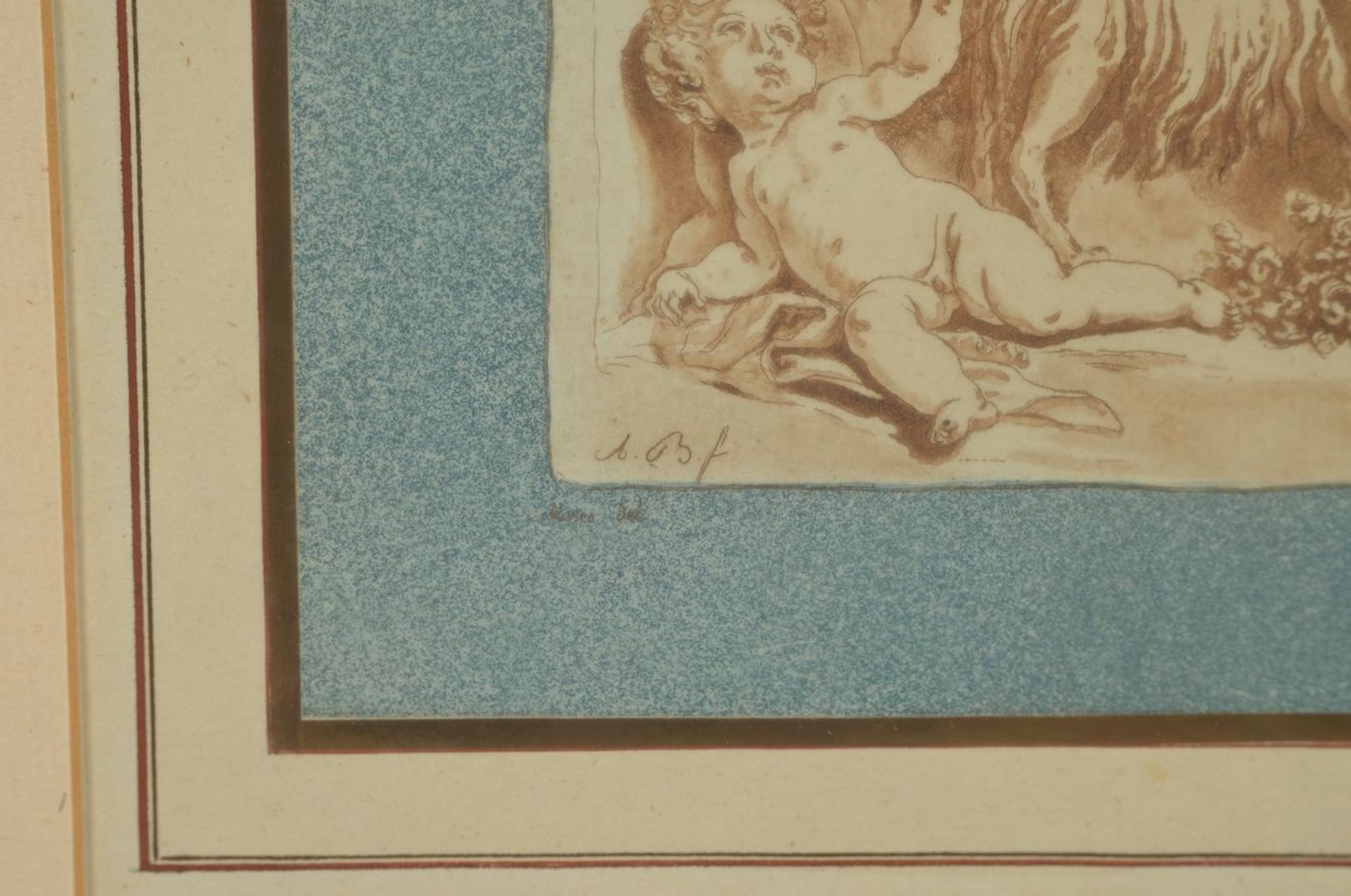 Unbekannter Künstler, um 1830-40, die vier Jahreszeiten mit kleinen Amoretten, lavierte - Bild 2 aus 5