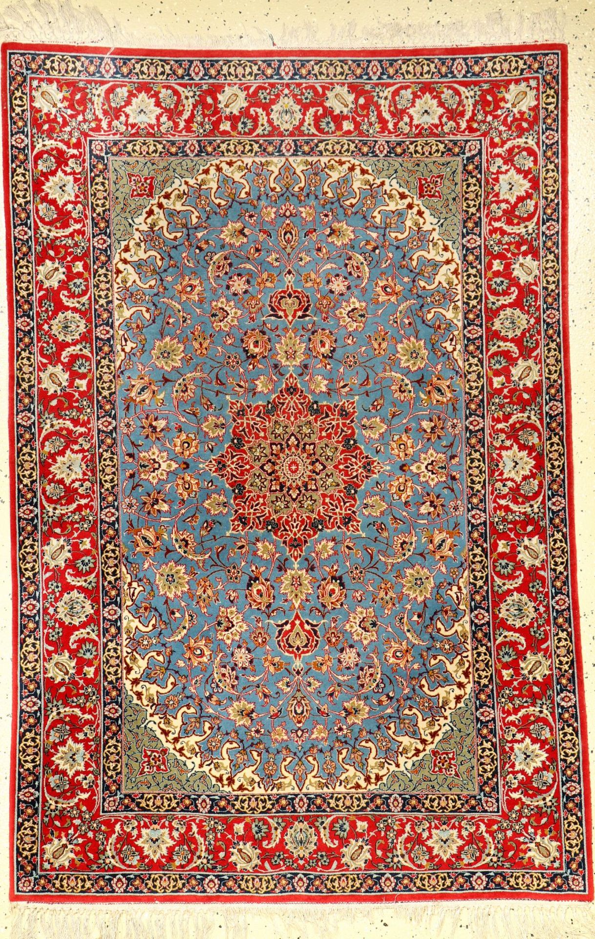 Esfahan fein, Persien, ca. 30 Jahre, Korkwolle auf Seide, ca. 155 x 103 cm, EHZ: 2-3Fine Isfahan