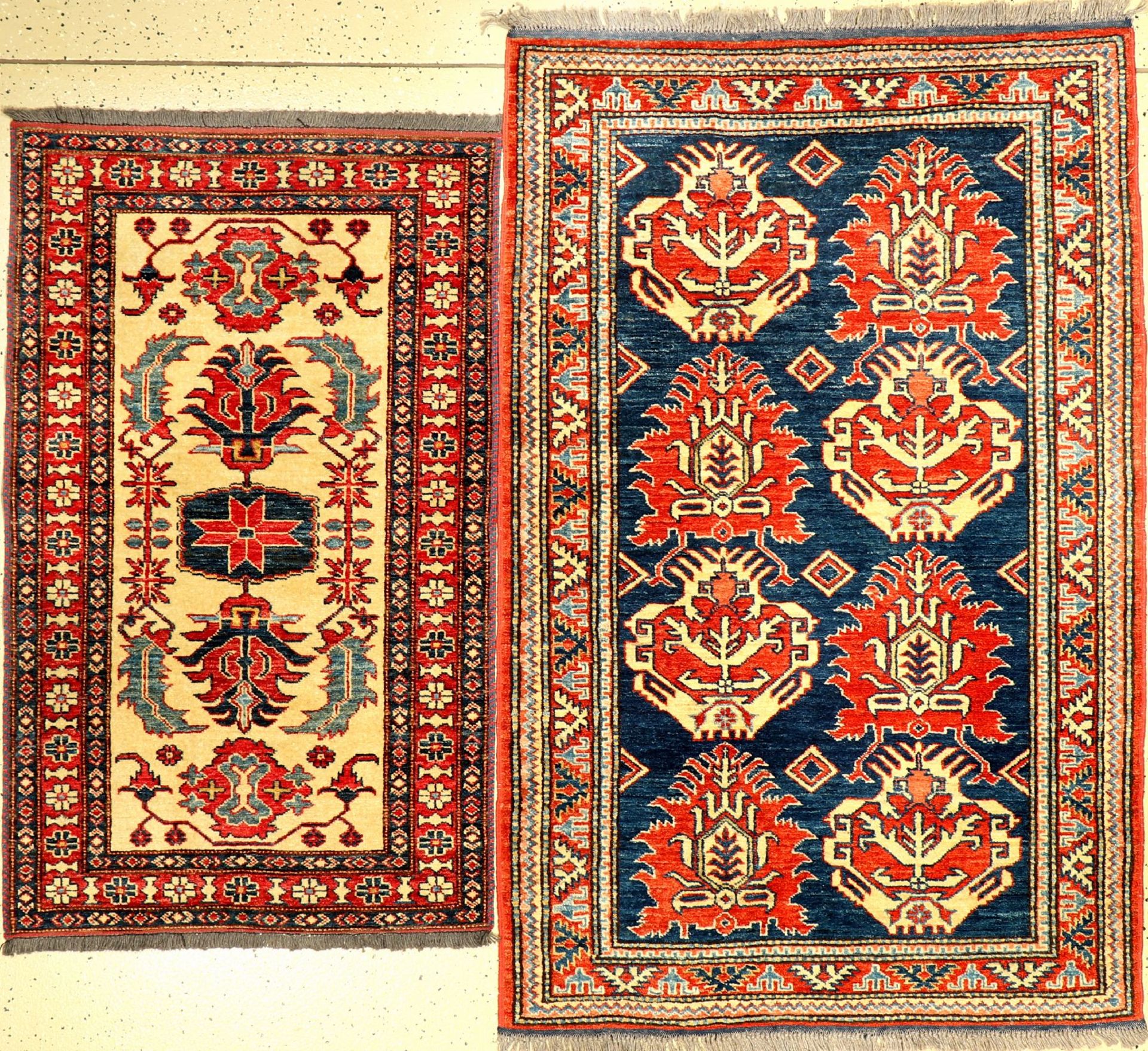 (2 Lots) 2x Schirwan (Re-Produktion), Pakistan, ca. 20 Jahre alt, Wolle auf Wolle, ca. 157 x 100 cm,