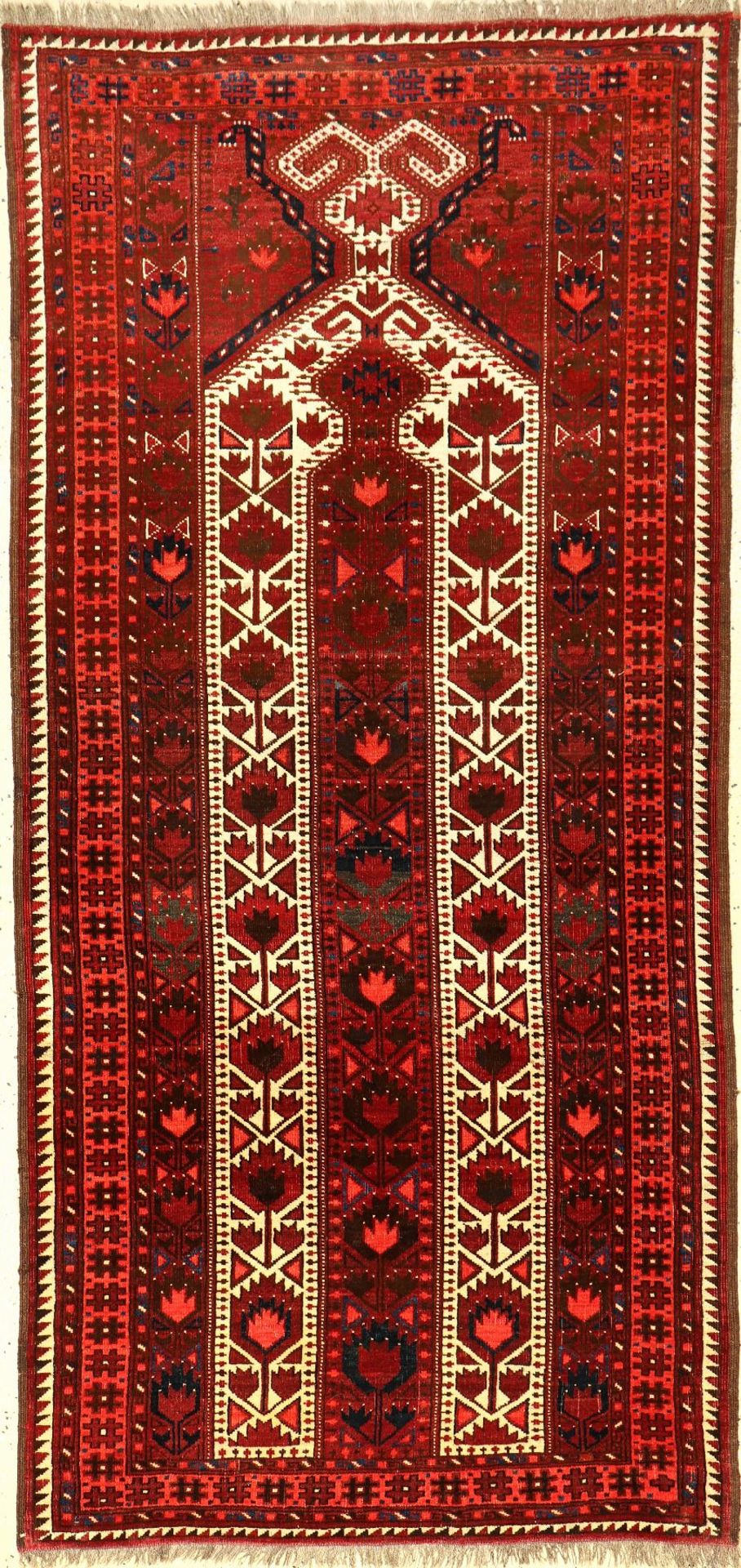 Belutsch Gebetsteppich, Persien, um 1930, Wolle auf Wolle, ca. 185 x 90 cm, EHZ: 2-3Fine Baluch "