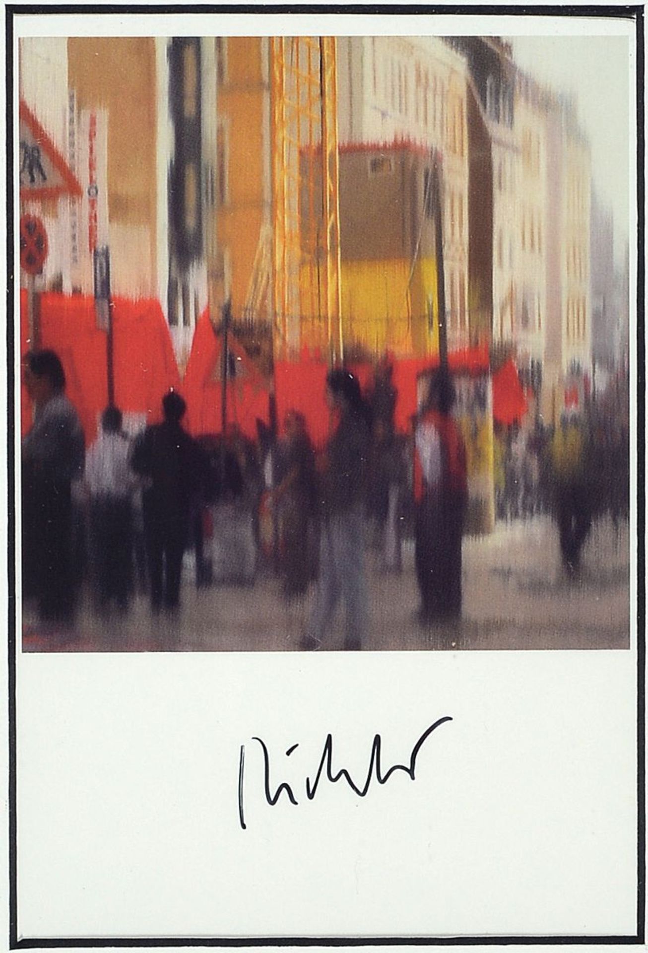 Gerhard Richter, geb. 1932. Dresden, Postkarte, sign., unter Glas gerahmt, gesamt 42x32 cmGerhard