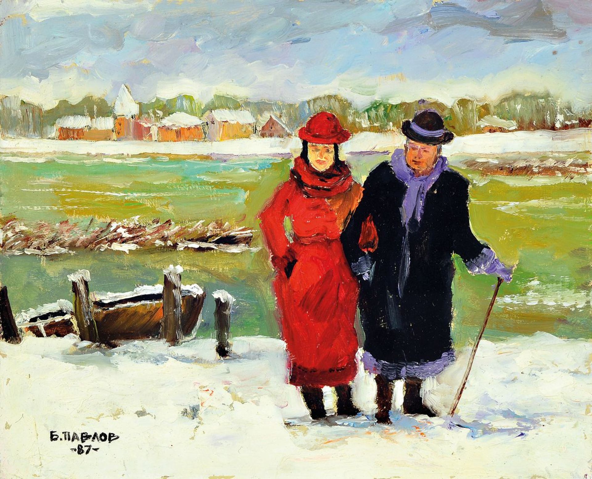 Boris Pavlov, 1928 Belvas, Lettland - 2005 Frankreich, Winter in den Voralpen/Grenoble,