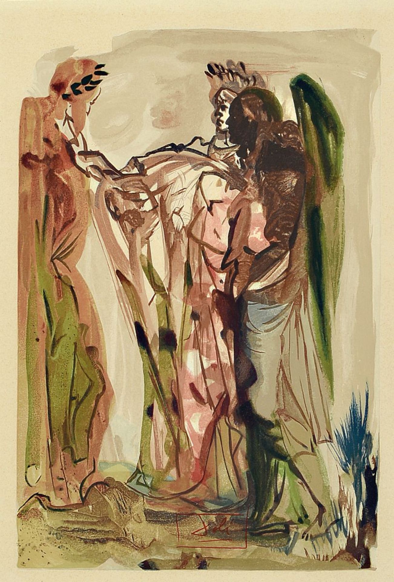 Salvador Dali, 1904-1989, Holzstich aus der Göttlichen Komödie, in der Platte signiert, ca. 28 x