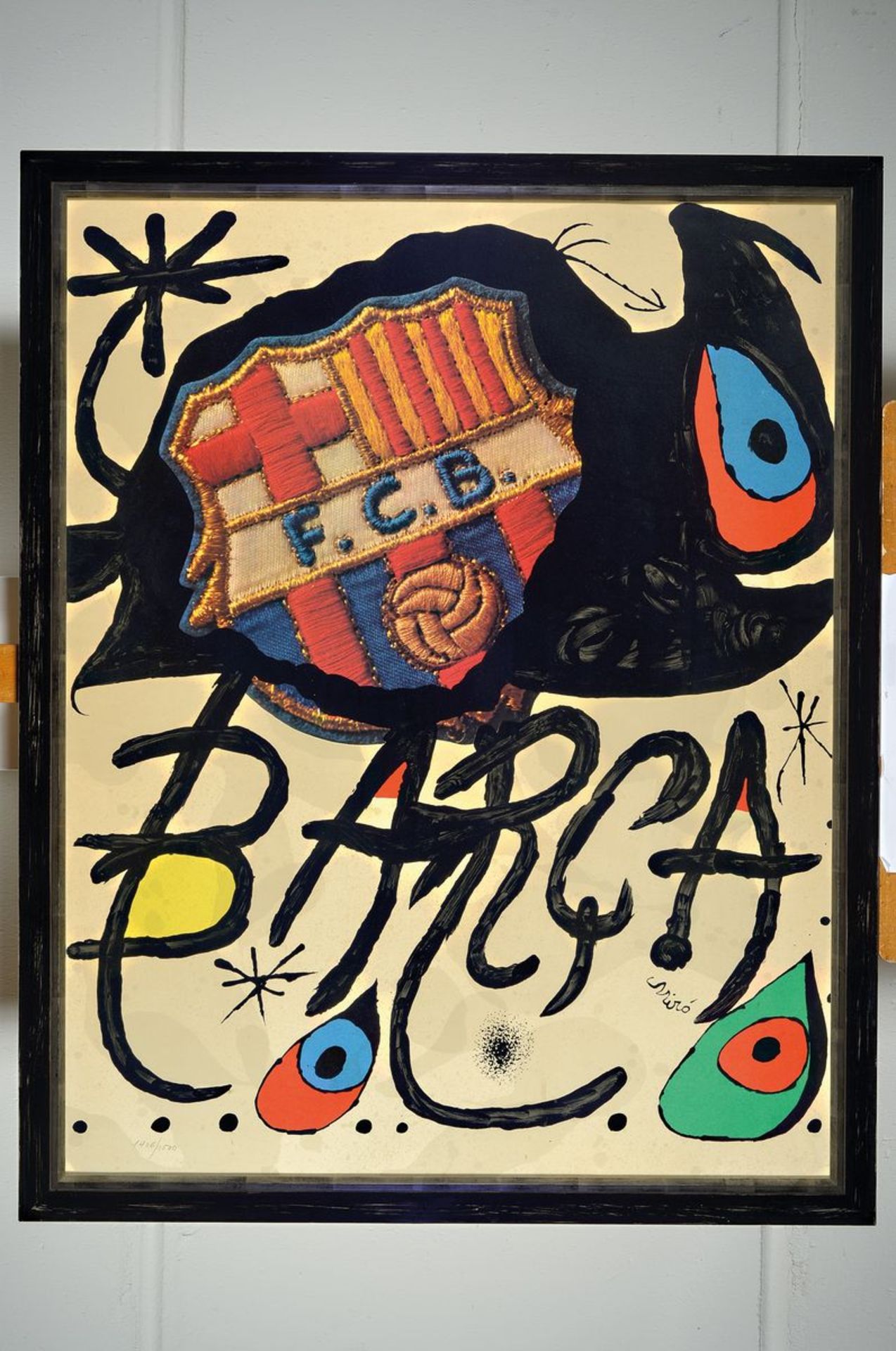 Joan Miro, 1893-1983, Barca, Farblithographie zum 75sten Geburtstag des FC Barcelona, num. 1406/ - Bild 2 aus 2