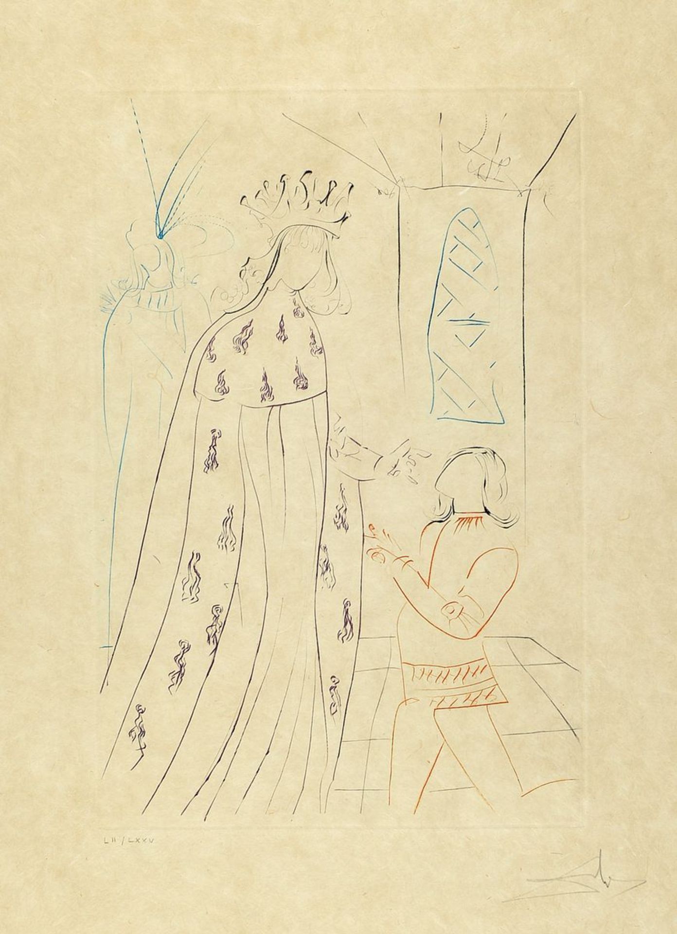 Salvador Dali, 1904-1989, Farbkaltnadel- Radierung auf Japan Papier, handsign., num. L"/LXXV, WVZ