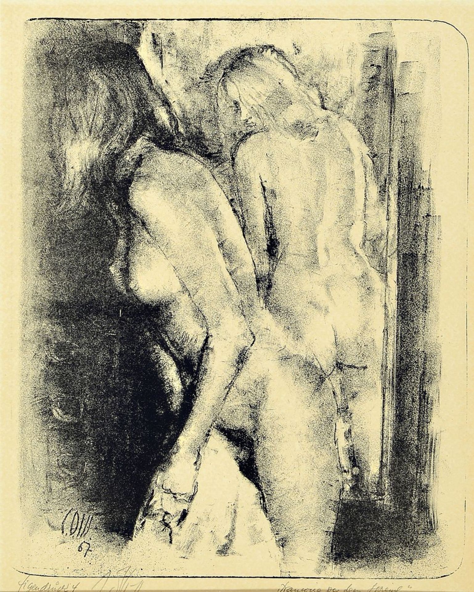 Carl Otto Müller, 1901- 1970, zwei Frauenakte, Lithographien, im Stein monogrammiert und dat. 67,