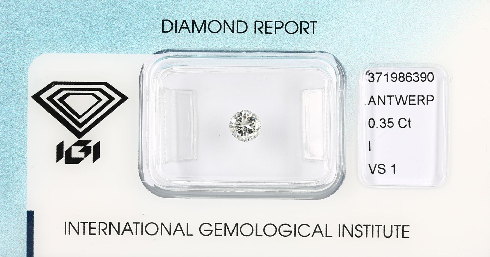 Loser Brillant ca. 0.35 ct l.get.Weiß(I)/vs1, Symmetrie und Politur: Gut, mit IGI Expertise