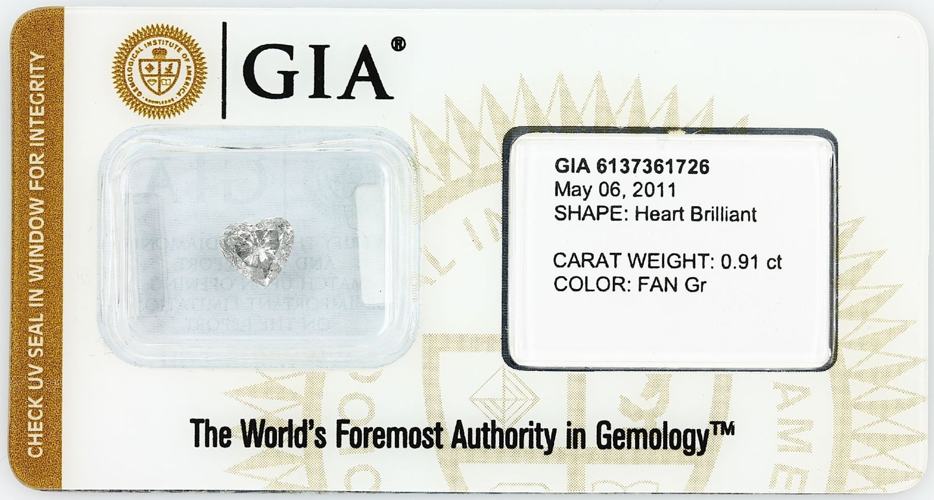 Loser Diamant, 0.91 ct Natural fancy gray, herzf. facett., verschweißt mit GIA-Expertise