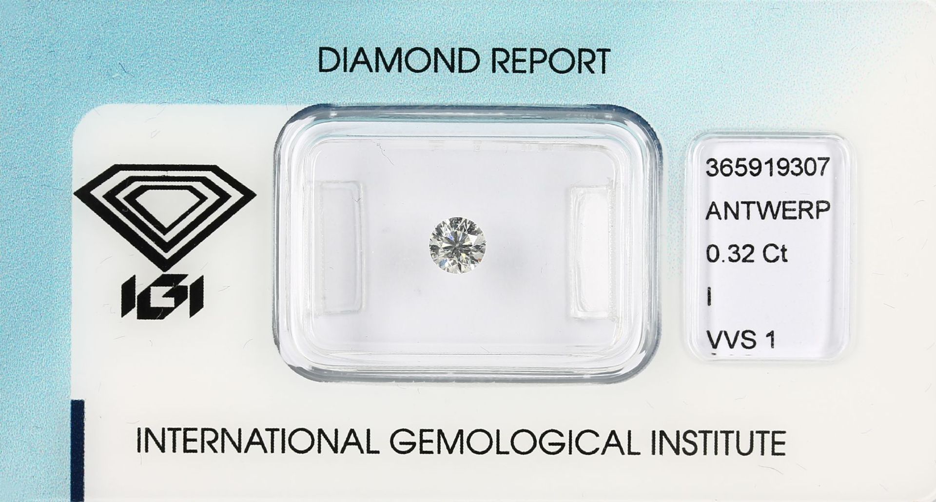 Loser Brillant ca. 0.32 ct l.get.Weiß(I)/vvs1,Politur: Sehr Gut, Symmetrie: Gut, mit IGI Expertise