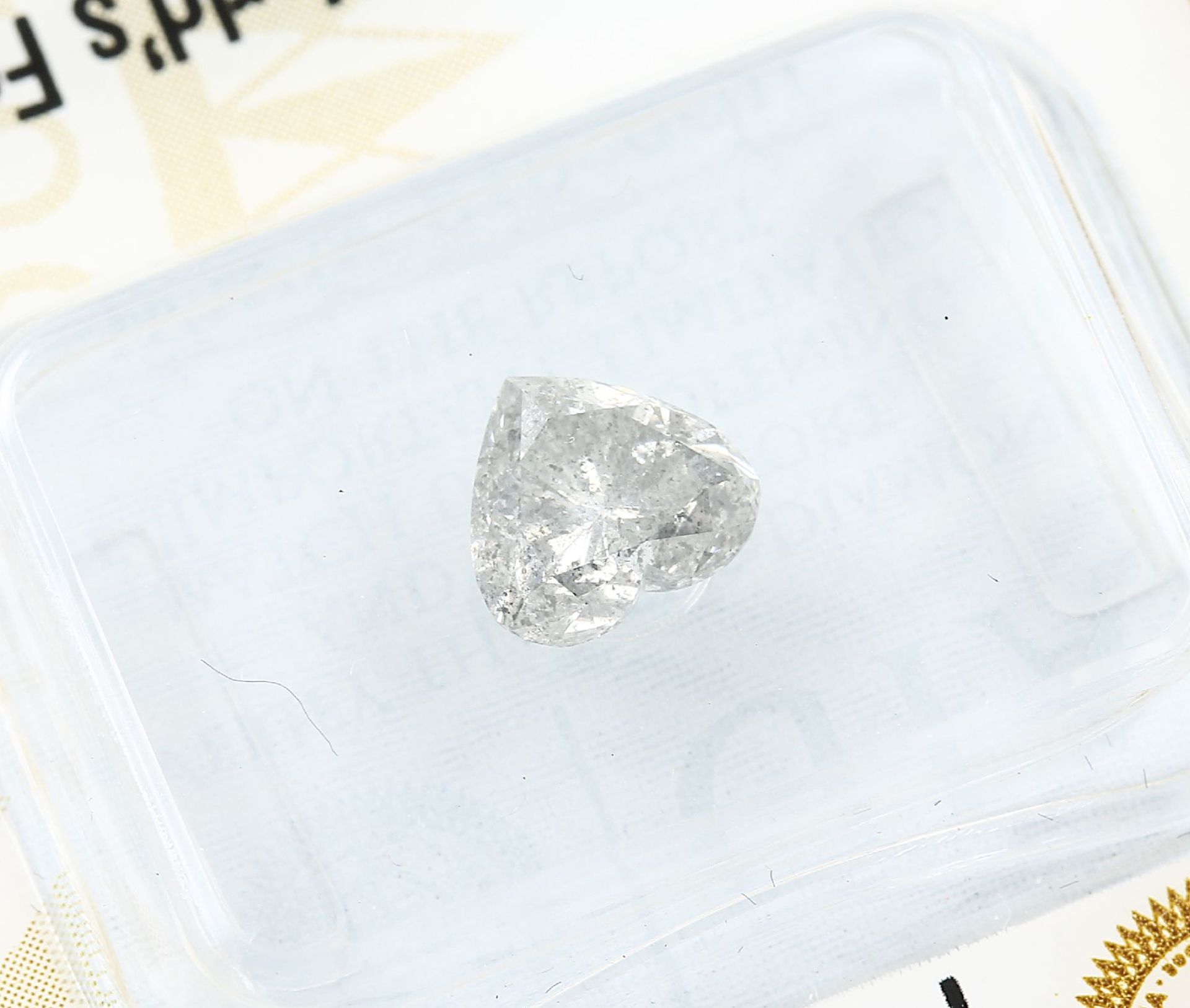 Loser Diamant, 0.91 ct Natural fancy gray, herzf. facett., verschweißt mit GIA-Expertise - Bild 3 aus 4