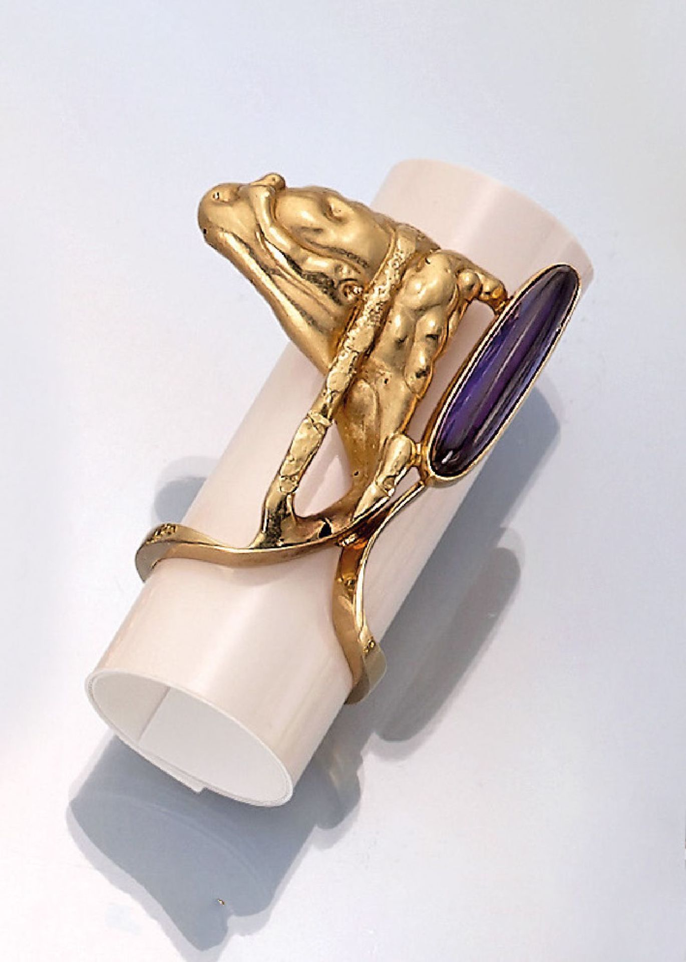 Ausgefallener Designer Ring mit Amethyst, Unikat, JIRI Drlik/Brünn, GG 585/000, abstrakte