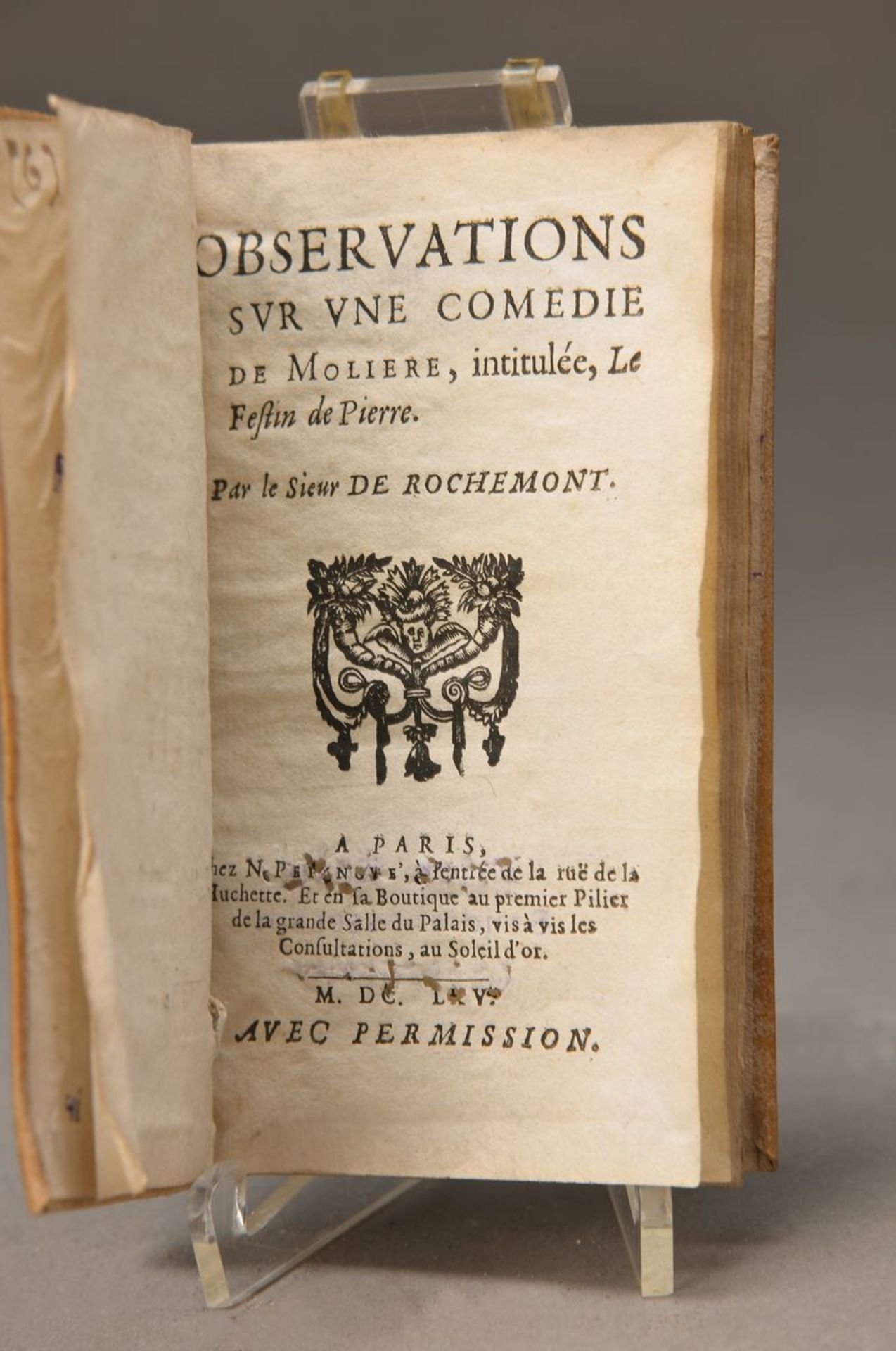 Observations svr vne comedie, Paris, 1667, Ledereinband, ca. 48 Seiten, selten im