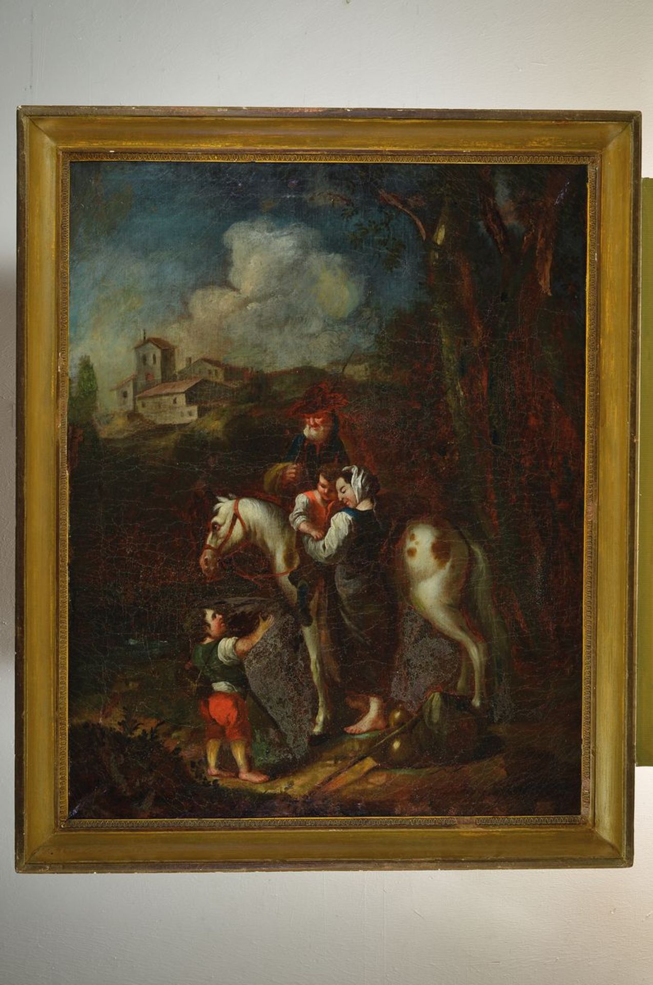 Unbekannter Künstler, Italien, um 1760-1780, die Heilige Familie und Johannes bei einer Rast, - Bild 2 aus 2