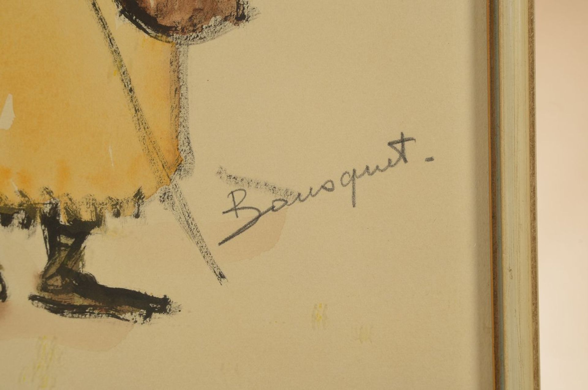 Bousquet, Frankreich, um 1910, 2 Aquarelle, Bettler und Bettlerin, Aquarell auf Pappe, H. 27 cm, - Image 2 of 4