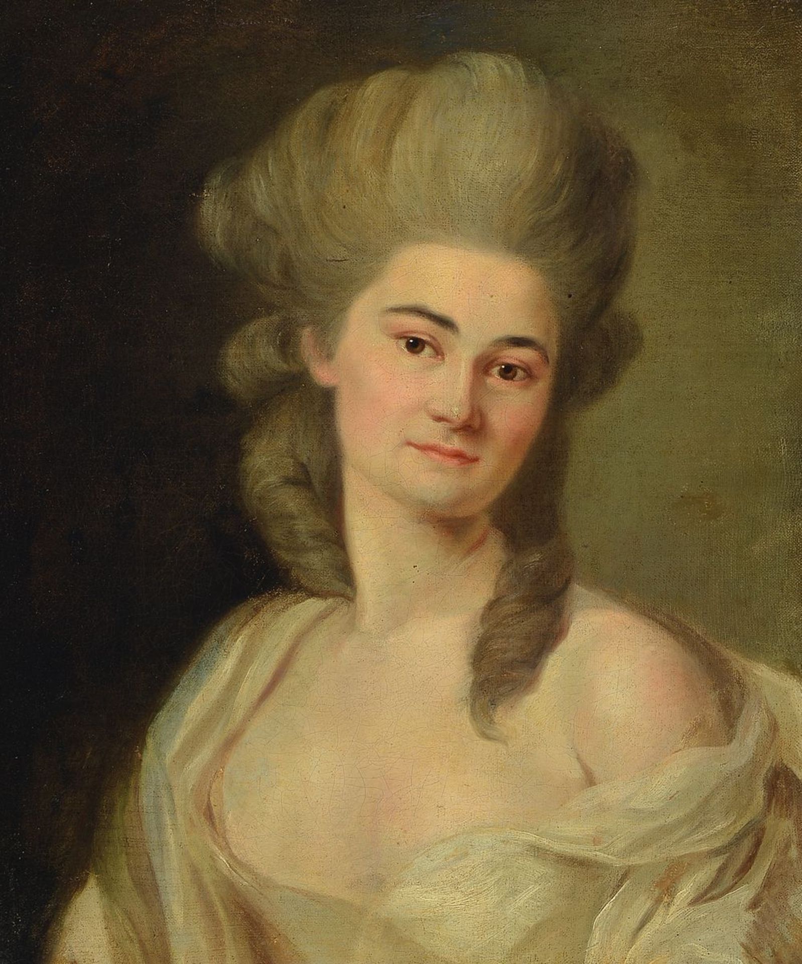 Französische Malerei, 2. Hälfte 19. Jh., Porträt einer jungen Frau, Öl/Lwd, unsigniert, rückseitig