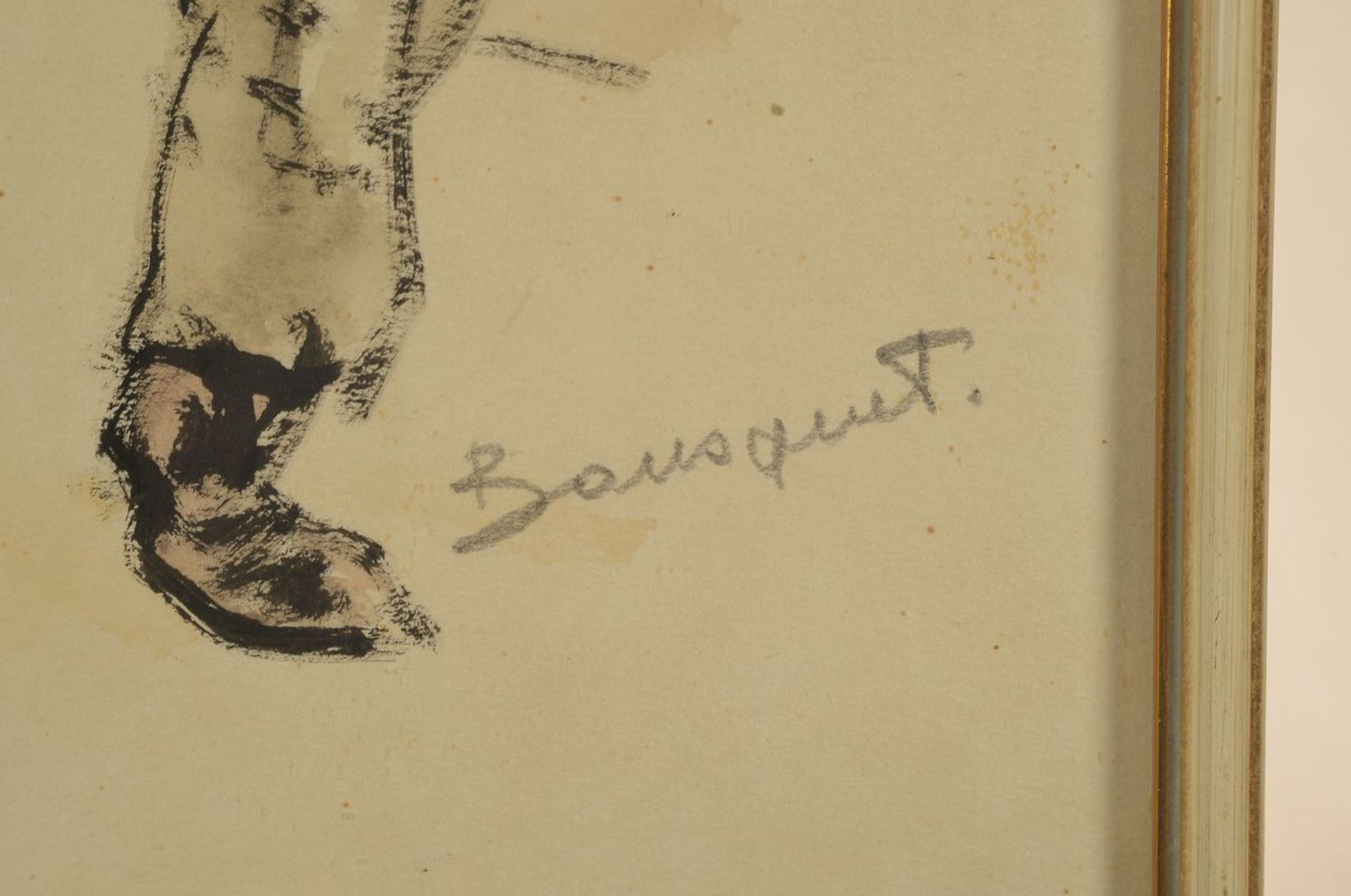 Bousquet, Frankreich, um 1910, 2 Aquarelle, Bettler und Bettlerin, Aquarell auf Pappe, H. 27 cm, - Bild 3 aus 4
