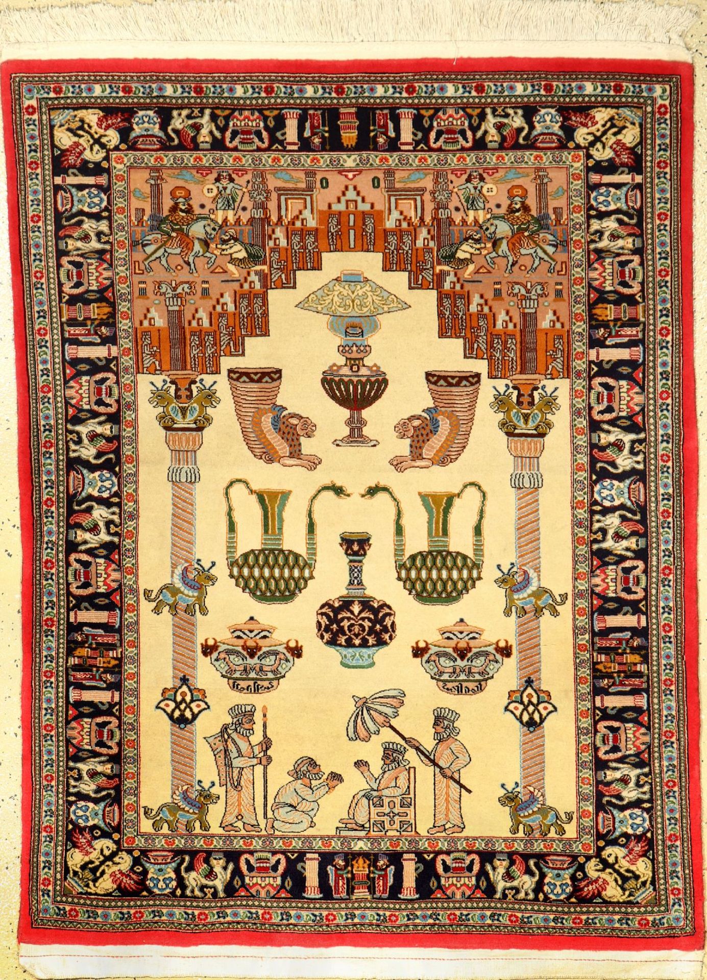 Ghom Kork, Persien, ca. 50 Jahre, Korkwolle, ca. 145 x 110 cm, EHZ: 2Ghom kurk, Persia, approx. 50