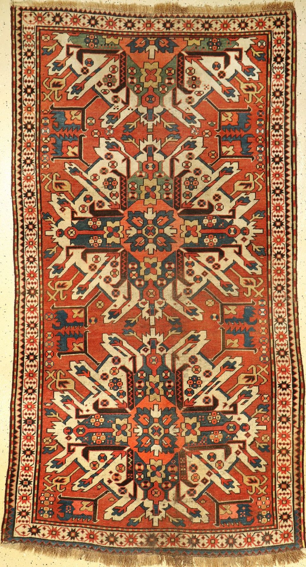 Tschelaberd antik, Kaukasus, Adler Kasak, um 1900, Wolle auf Wolle, ca. 243 x 135 cm, EHZ: 4-