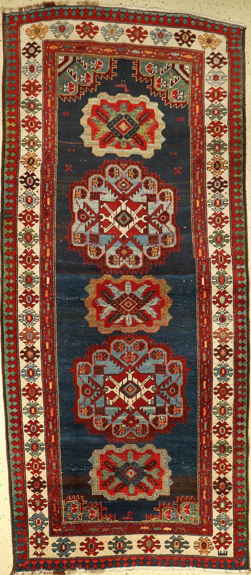 Nordwestpersien Teppich alt, Kaukasus/Persien, um 1910/1920, Wolle auf Wolle, ca. 290 x 126 cm, EHZ: