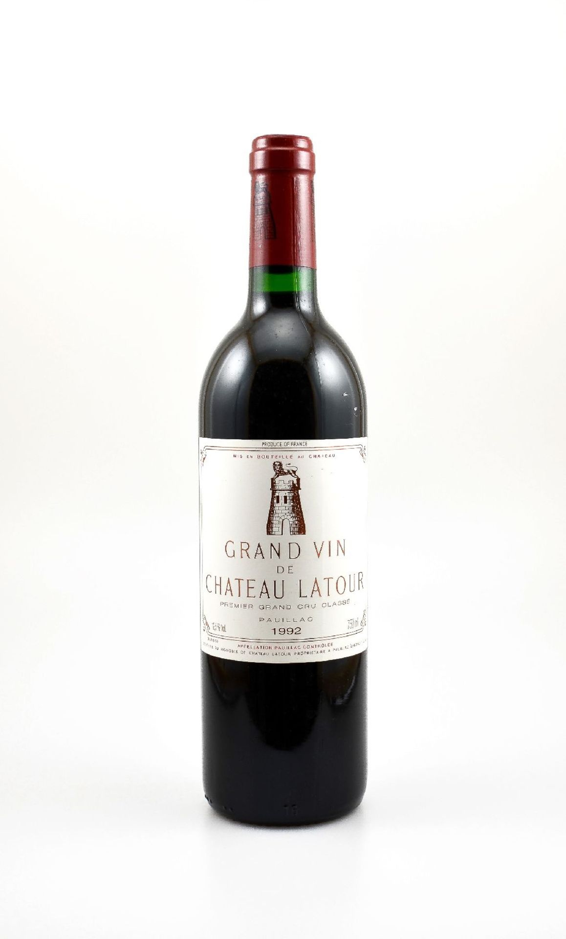 1 bottle 1992 Chateau Latour, Pauillac, Premier Grand Cru Classe, approx 75 cl, 12,5 % Vol., filling