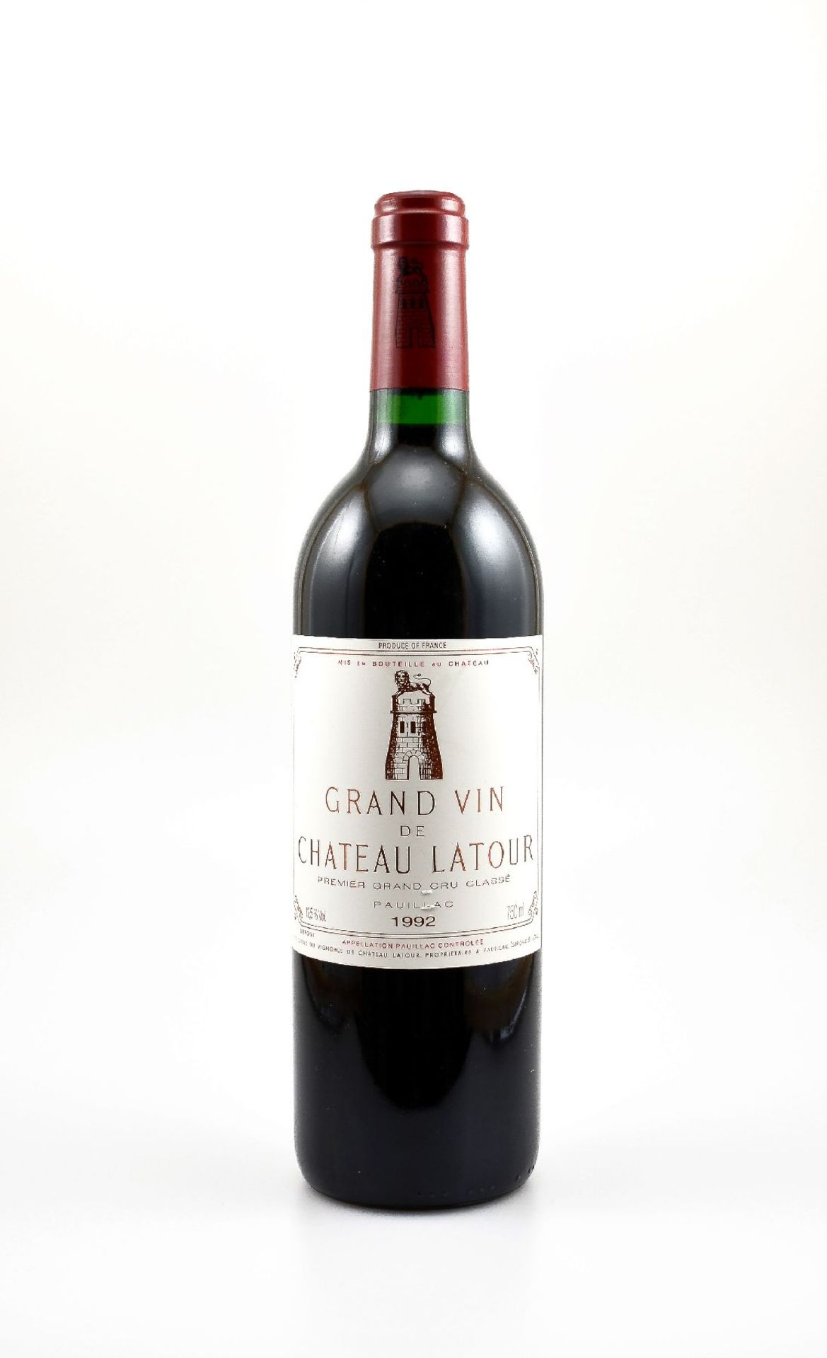 1 bottle 1992 Chateau Latour, Pauillac, Premier Grand Cru Classe, approx 75 cl, 12,5 % Vol., filling