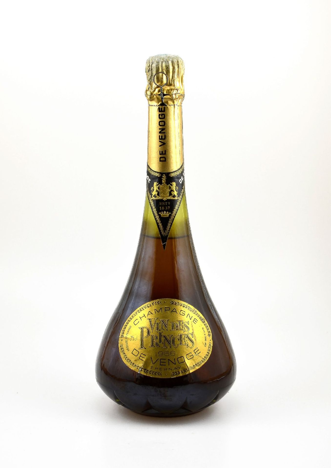 1 bottle 1966 De Venoge Champagner Vin des Princes, Champagne, Epernay, approx 75 cl, distance