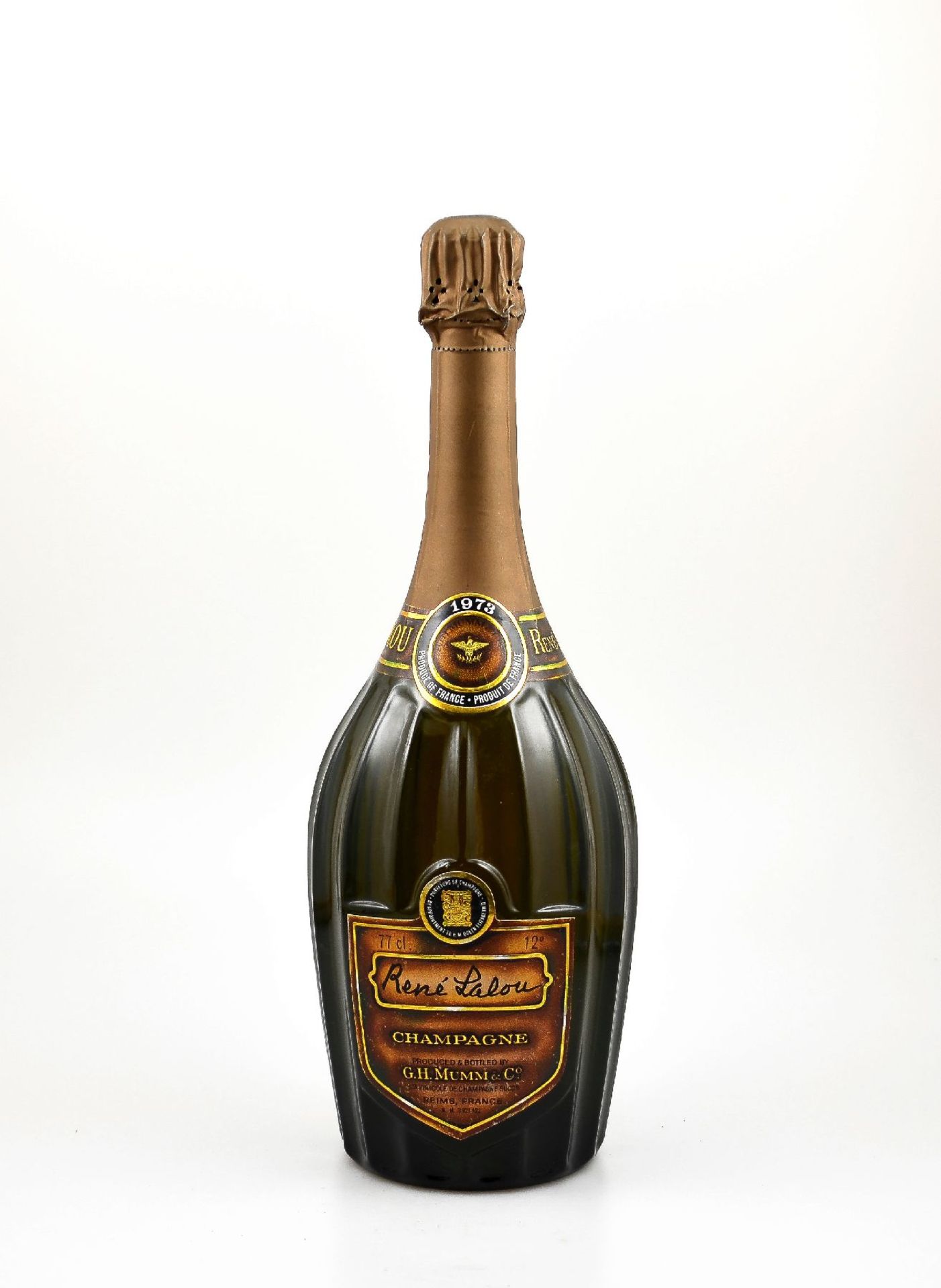 1 bottle 1973 G.H. Mumm & Co. Champagner Rene Lalou, Champagne, Reims, approx 77 cl, 12 % Vol.,