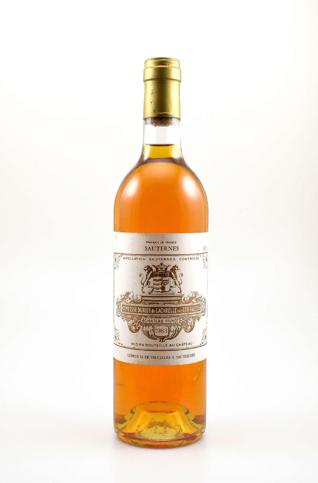 2 bottles of 1983 Chateau Filhot Comtesse Durieu de Lacarelle nee Lur-Saluces, Sauternes, each