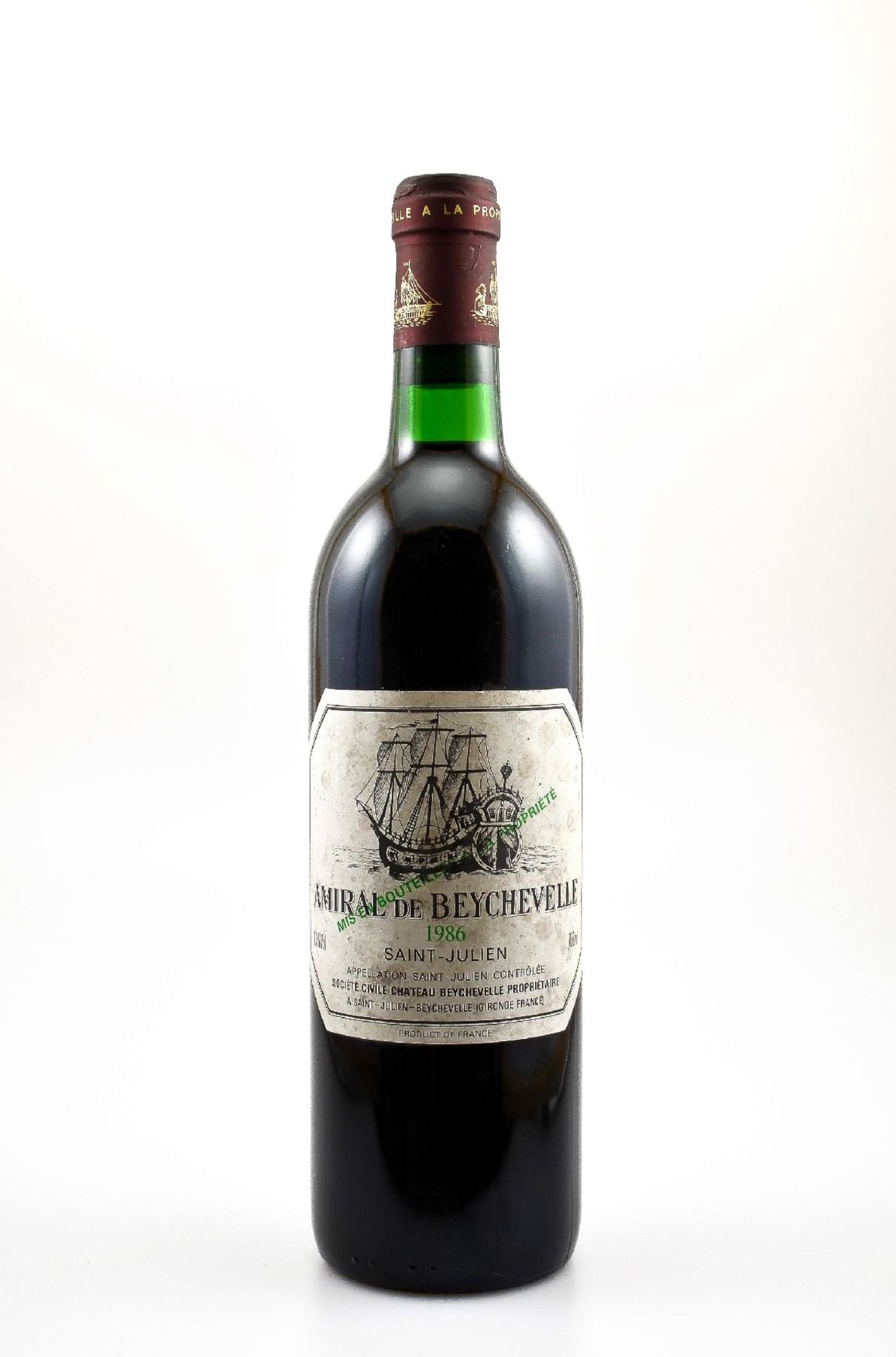 4 bottles of 1986 Amiral de Beychevelle, Saint-Julien, each approx 75 cl, 13 % Vol., filling levels: