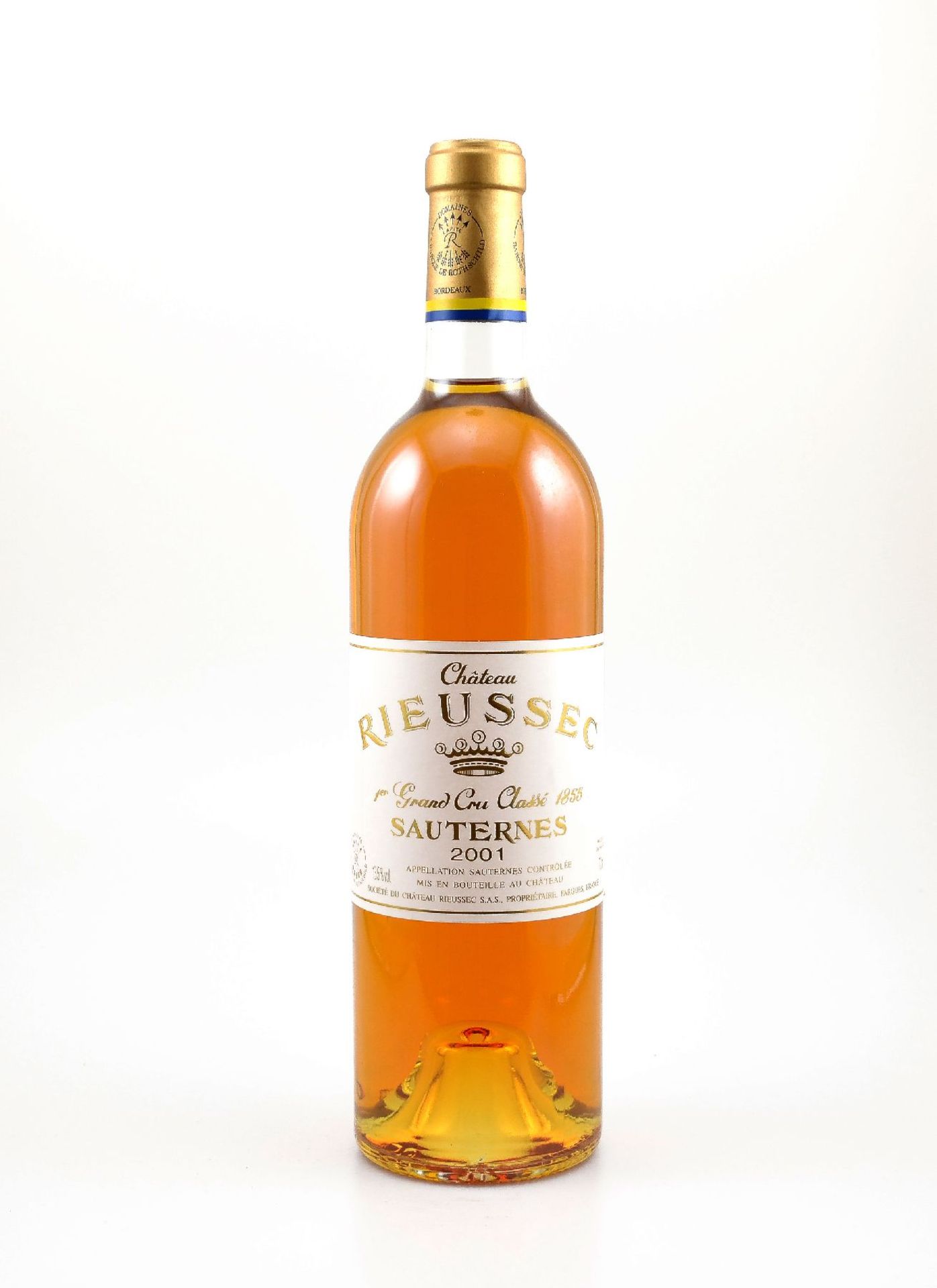 2 bottles of 2001 Rieussec, Sauternes, 1er Grand Cru Classe, each approx 75 cl, 13,5 % Vol., filling