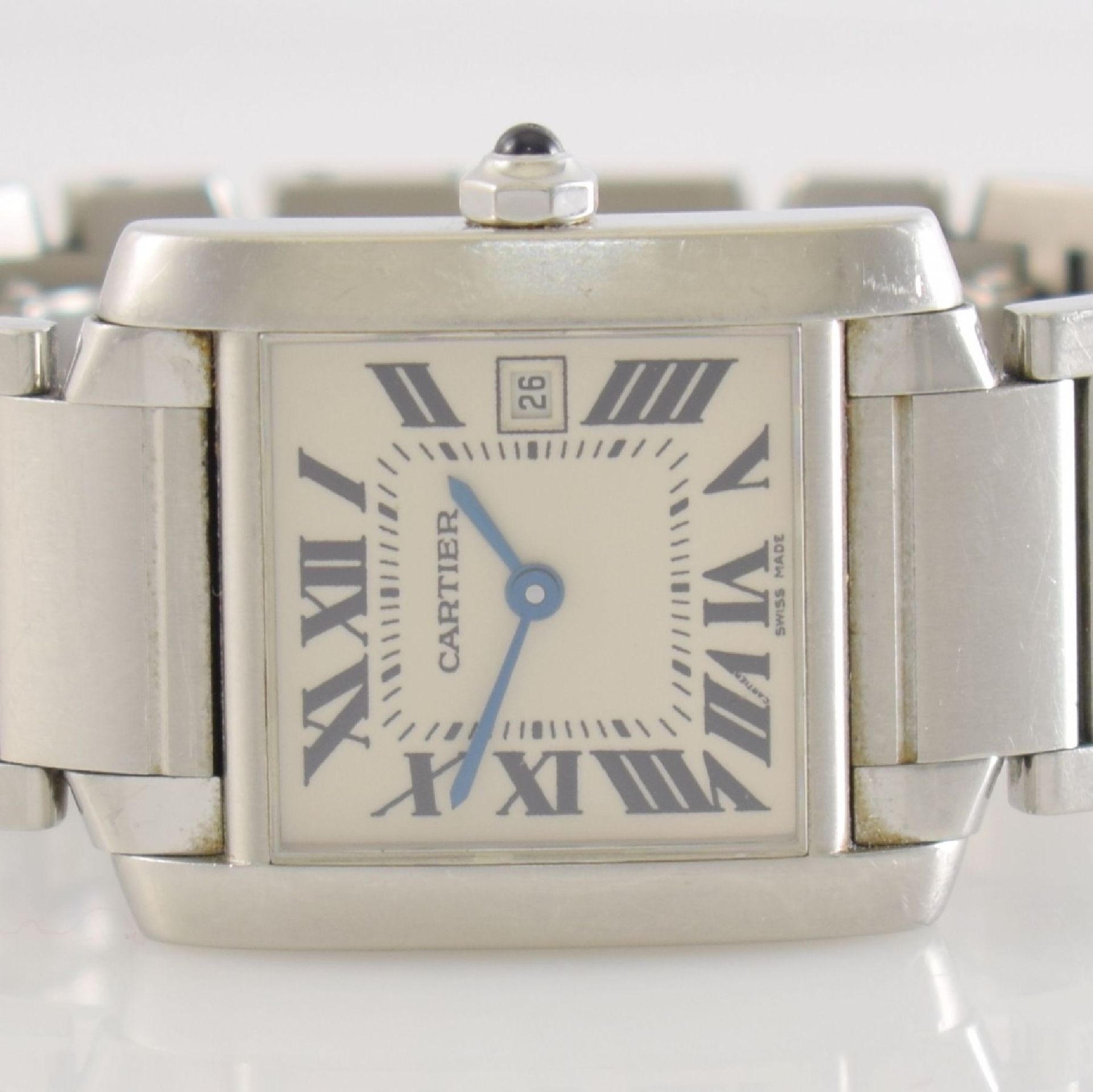 CARTIER Tank Francaise ladies wristwatch in steel, Switzerland around 2000, 4-times screwed down - Bild 2 aus 6