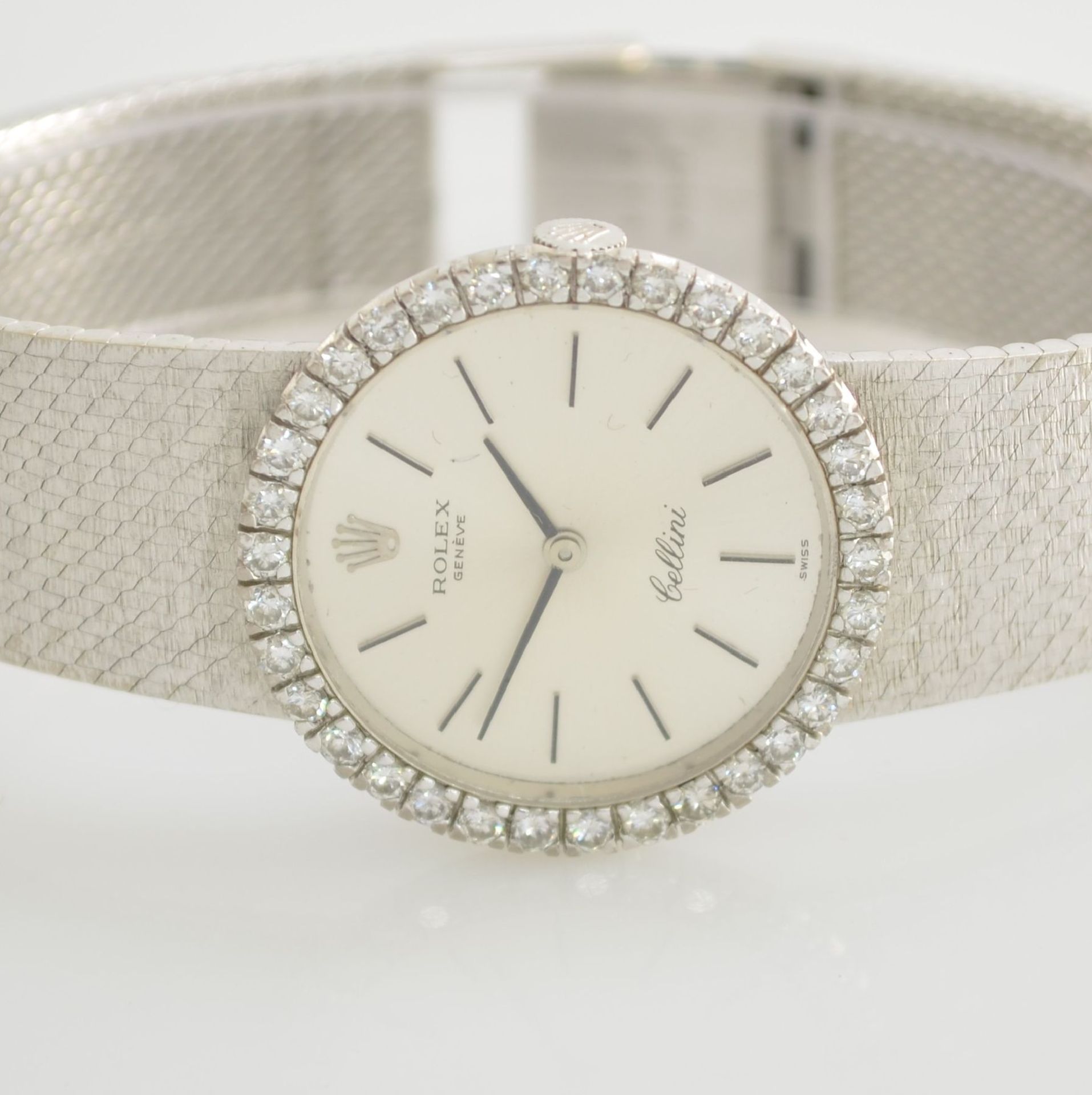 ROLEX Cellini 18k white gold, diamond set ladies wristwatch, Switzerland around 1970, manual - Bild 2 aus 5