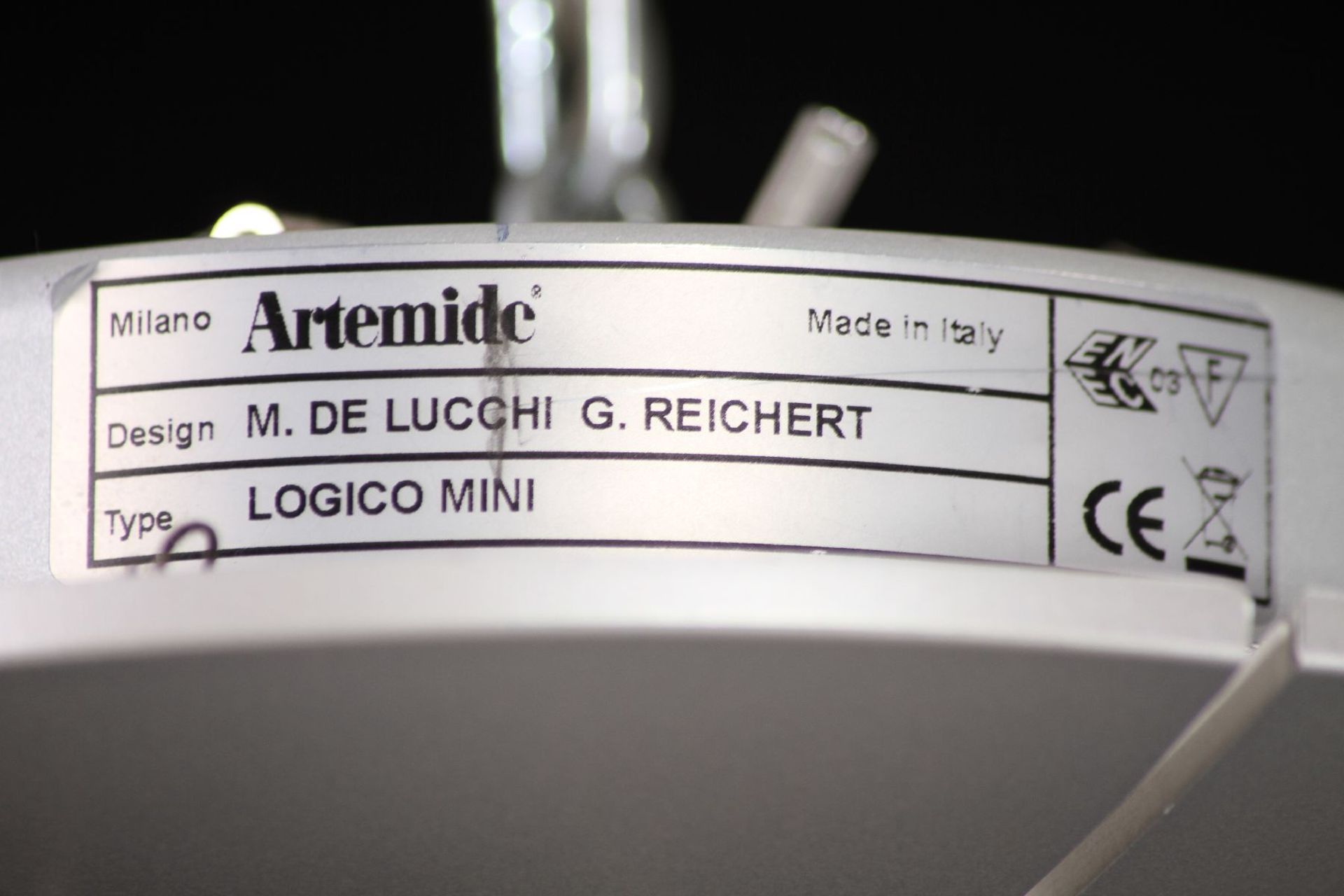 Ceiling Lamp "Artemide" Logico Mini, each 3 lampshades made of glass, hight can be changed, 3 - Bild 4 aus 4