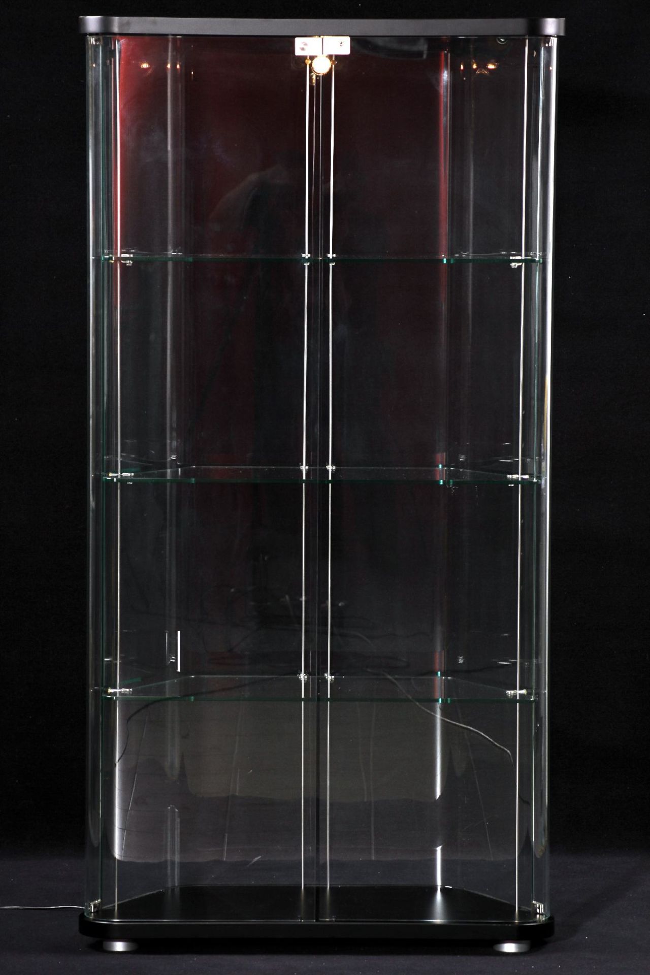 Glass Cabinet "Tonin Casa", made in Italy, corpus made of one huge waved glass, 2 glass doors,