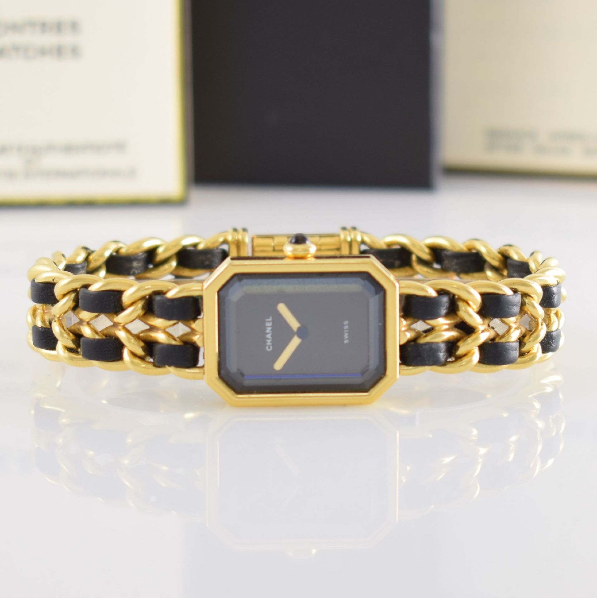 CHANEL ladies wristwatch model Premiere, quartz, gold-plated metal case with jeweled crown, gold- - Bild 2 aus 10