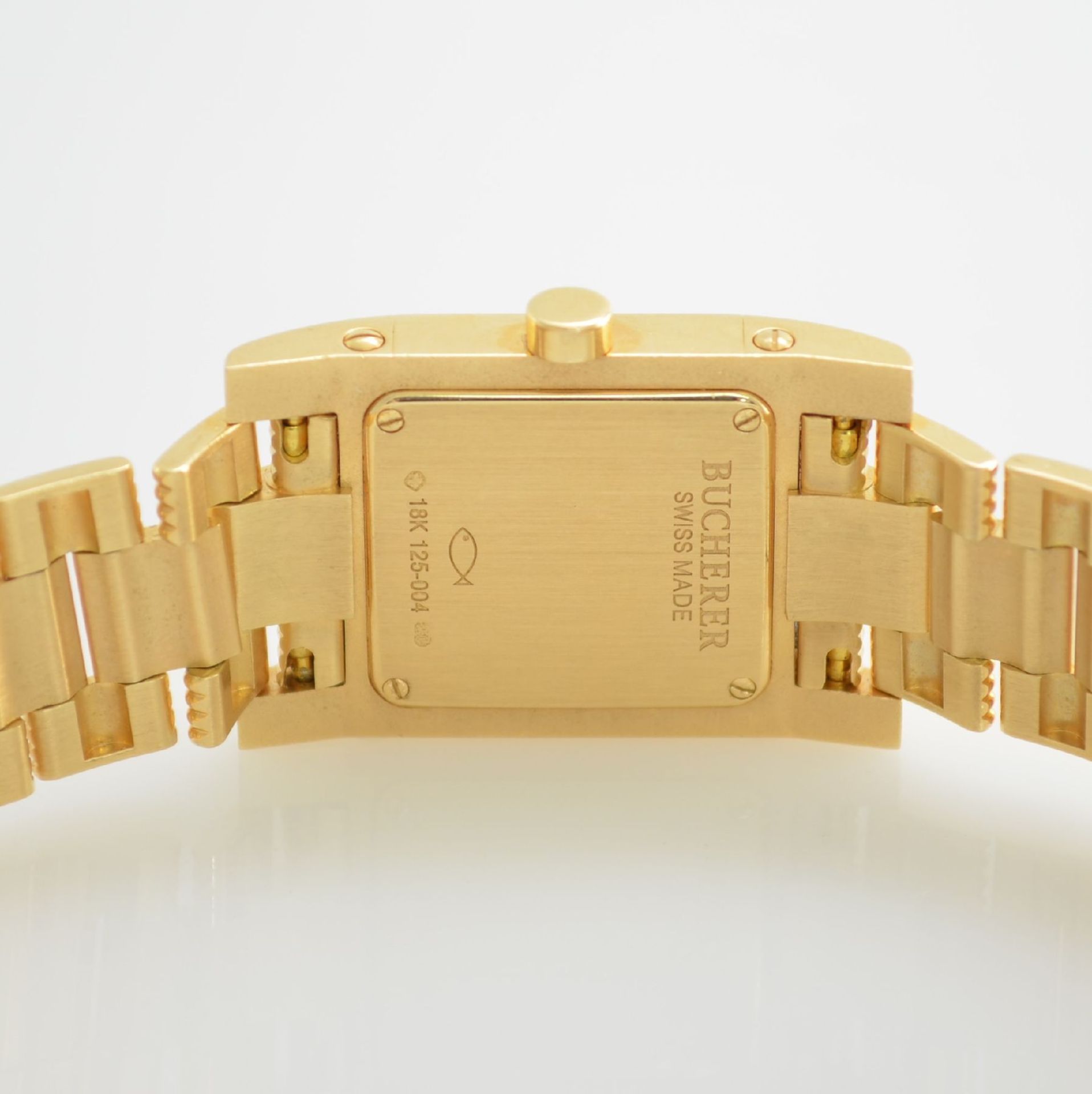 BUCHERER 18k yellow gold diamond set ladies wristwatch, Switzerland around 2000, quartz, bracelet - Bild 7 aus 7