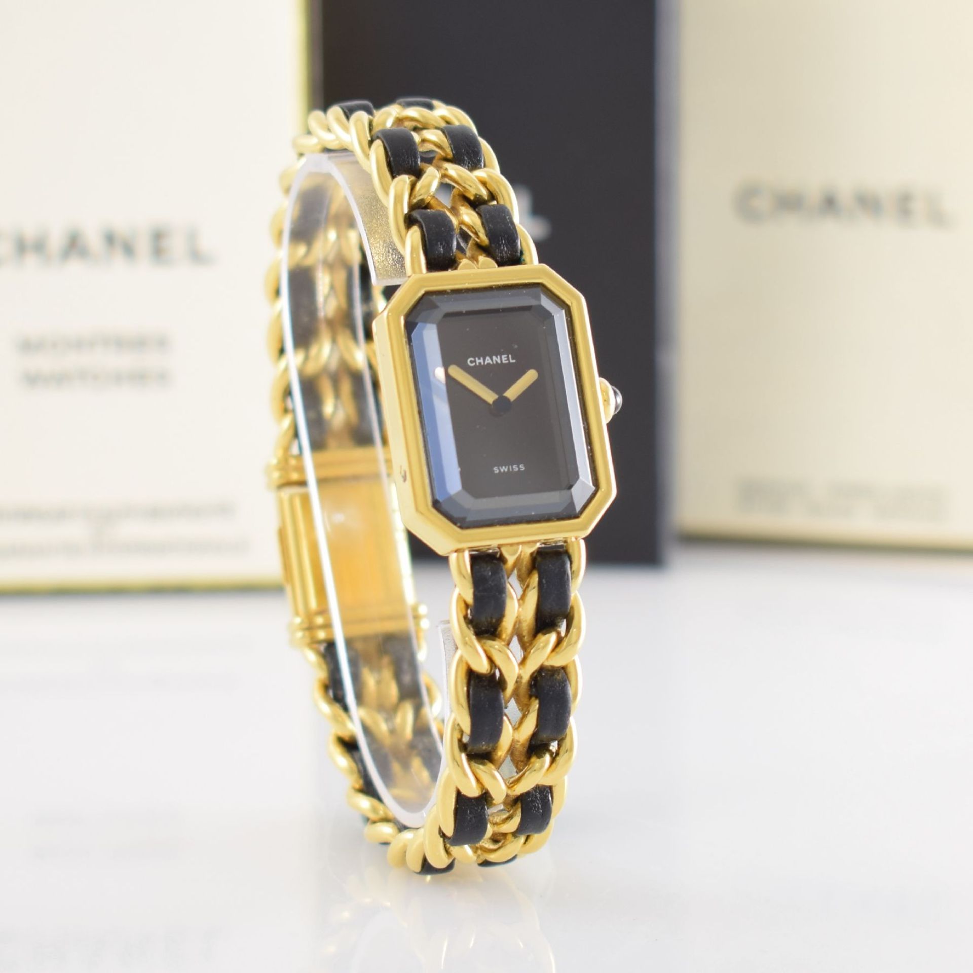 CHANEL ladies wristwatch model Premiere, quartz, gold-plated metal case with jeweled crown, gold- - Bild 9 aus 10