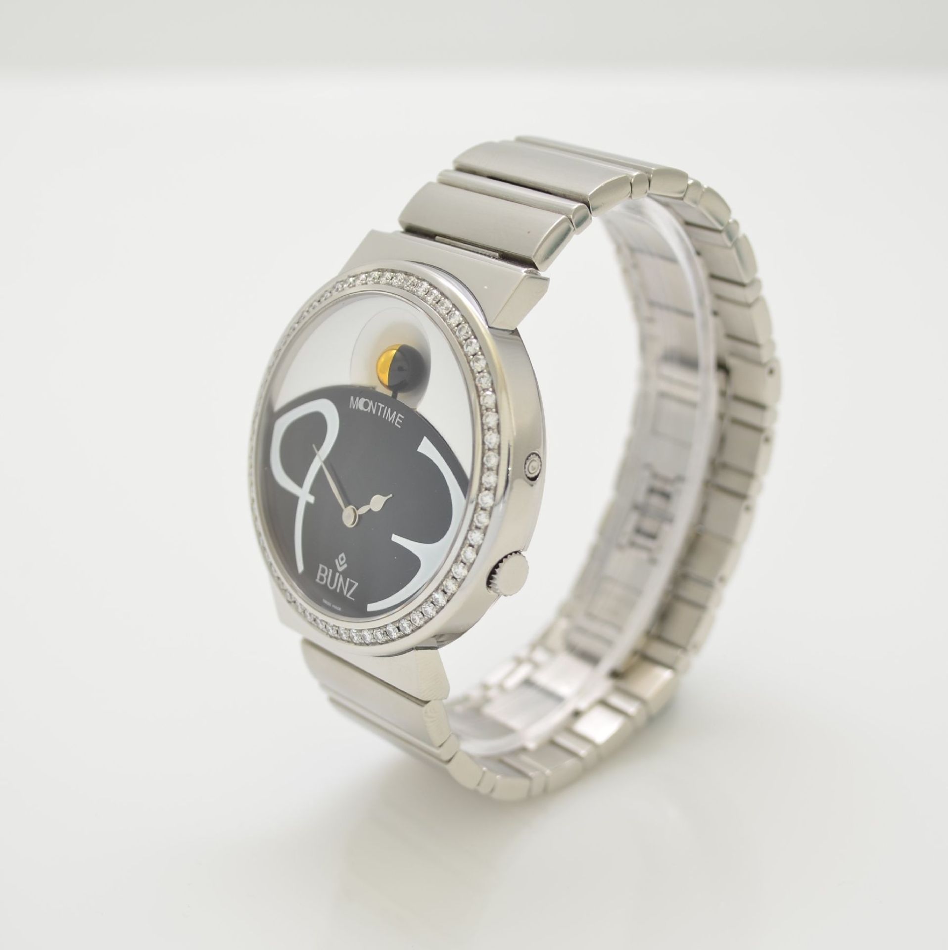 BUNZ Moontime unusual big ladies wristwatch with moon phase & diamonds, Switzerland around 2005, - Bild 3 aus 7