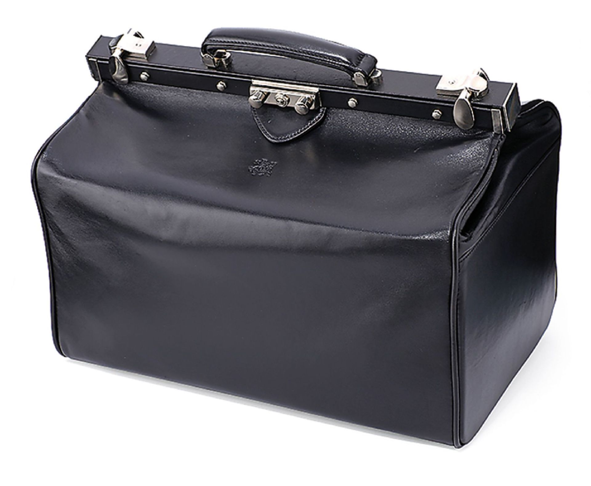 SEEGER Doctor's bag, finest, black lamb nappa , fixtures metal chromed, lockable, key attached,